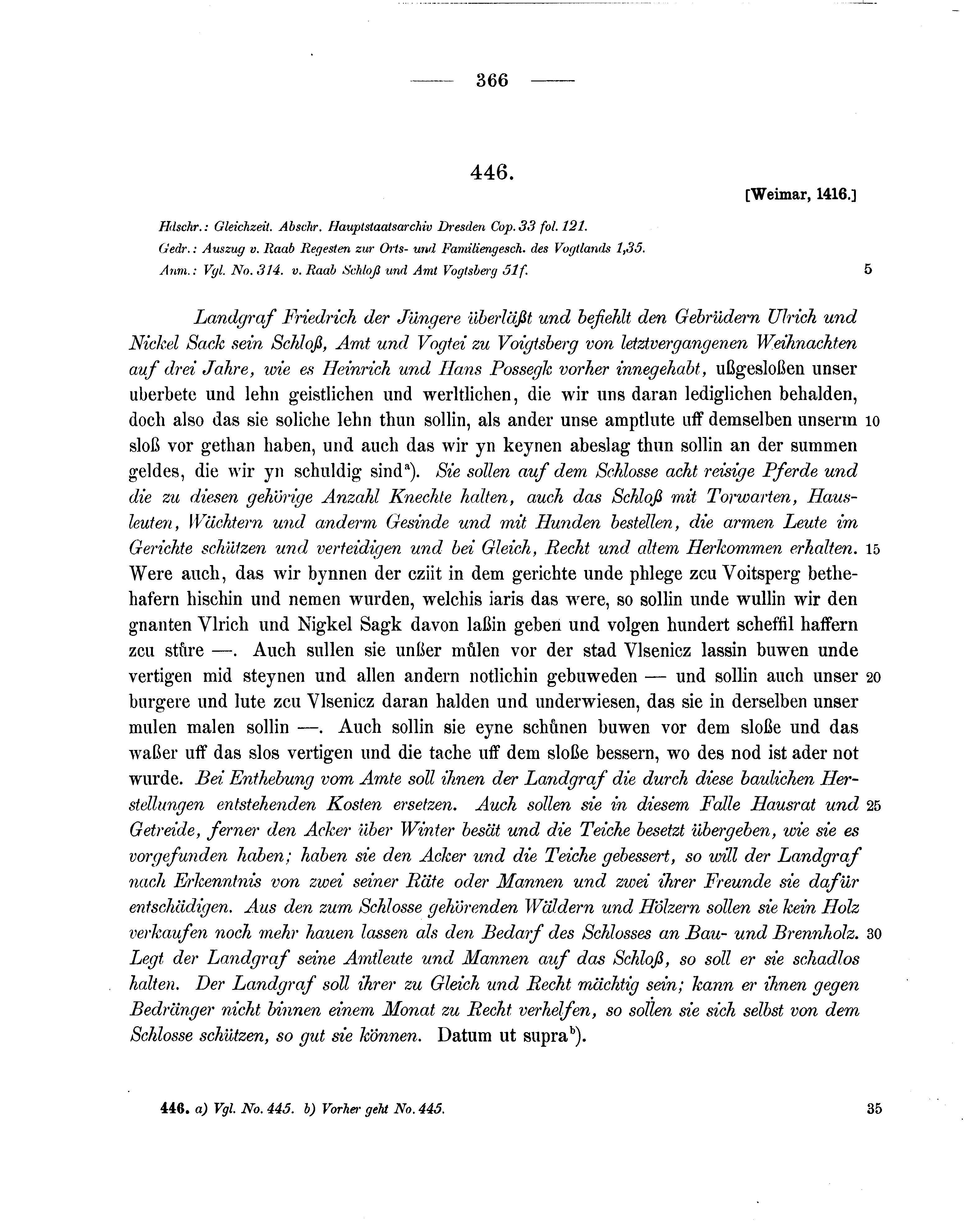 Historische Urkunde Seite 366 aus Band cds1b3