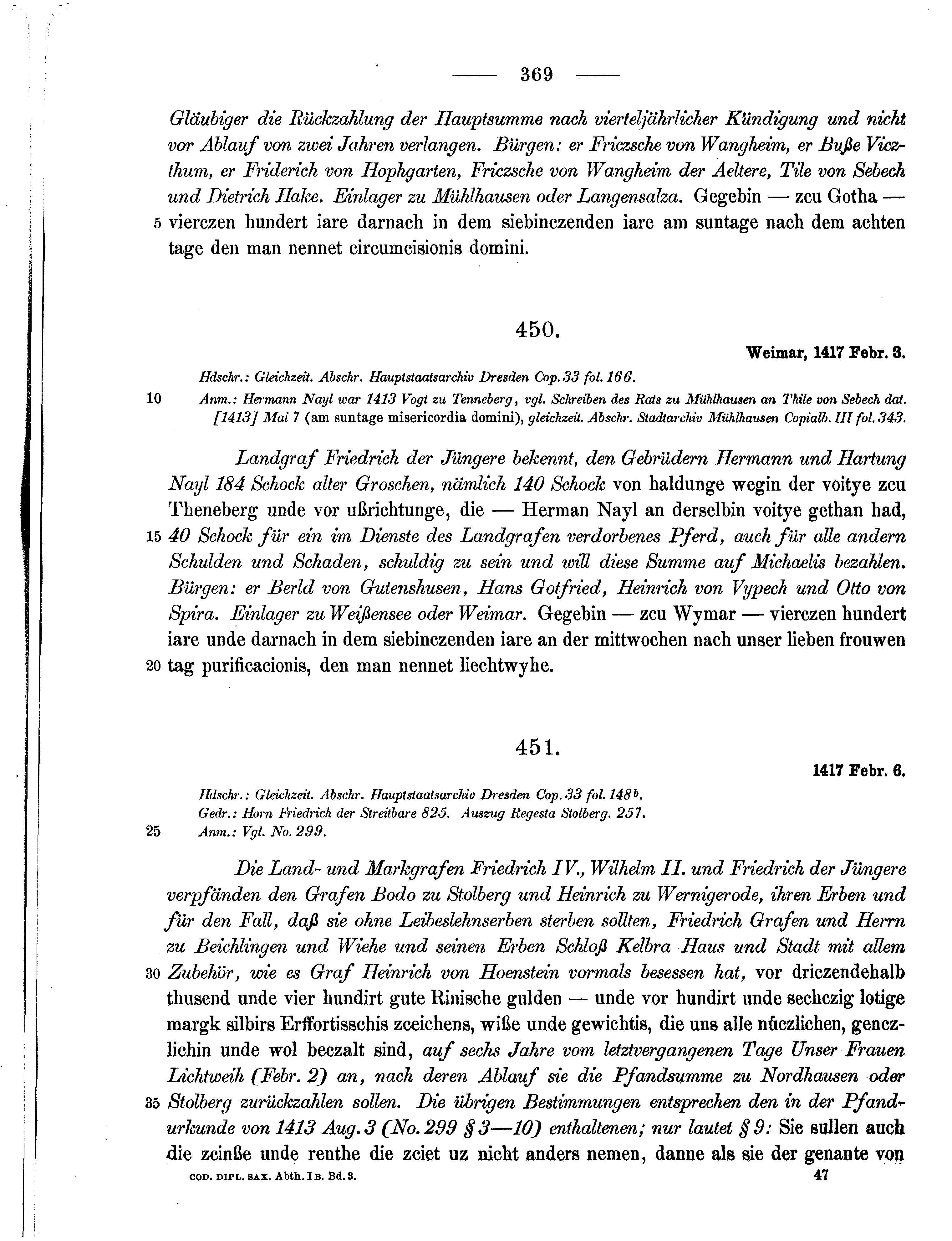 Historische Urkunde Seite 369 aus Band cds1b3