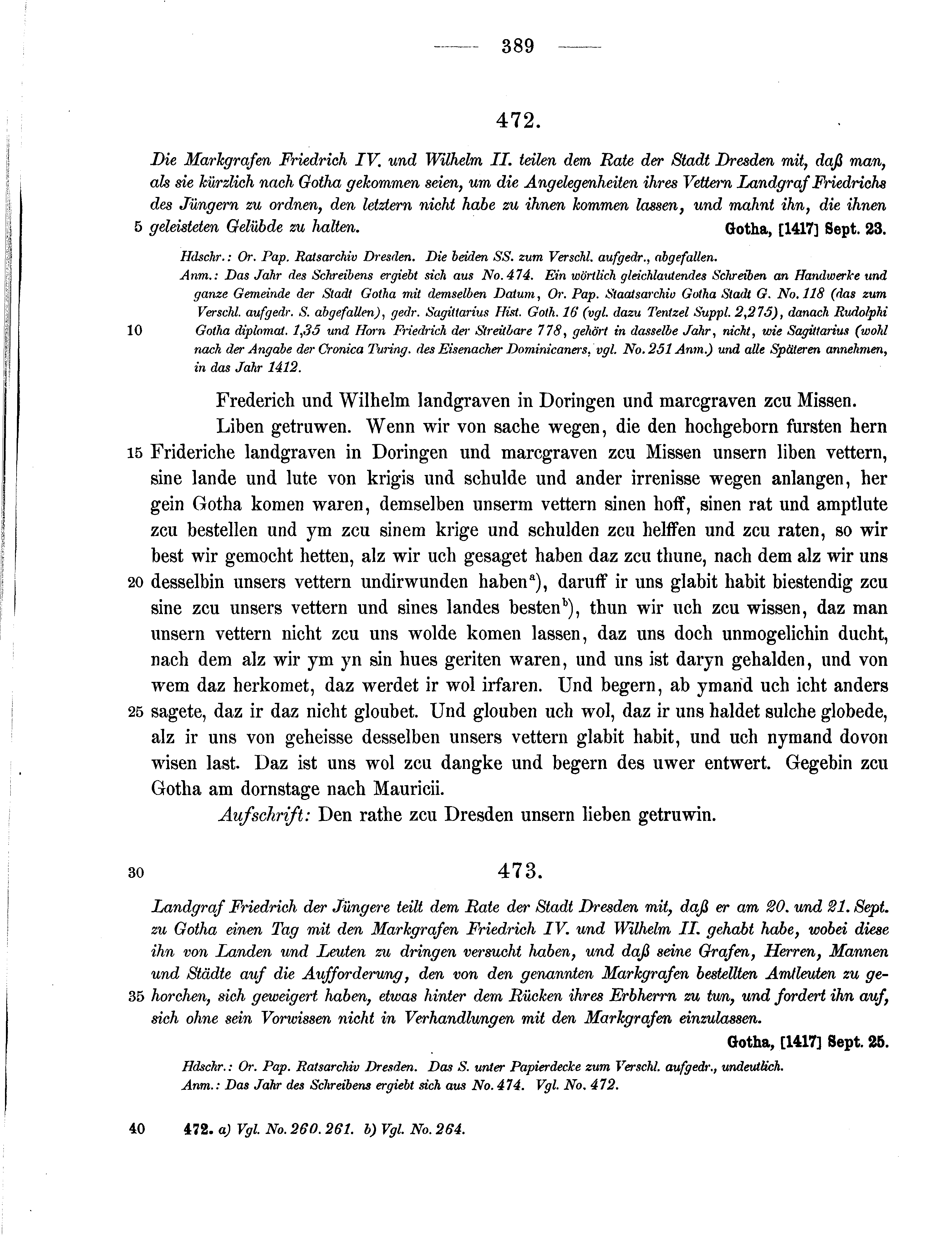 Historische Urkunde Seite 389 aus Band cds1b3