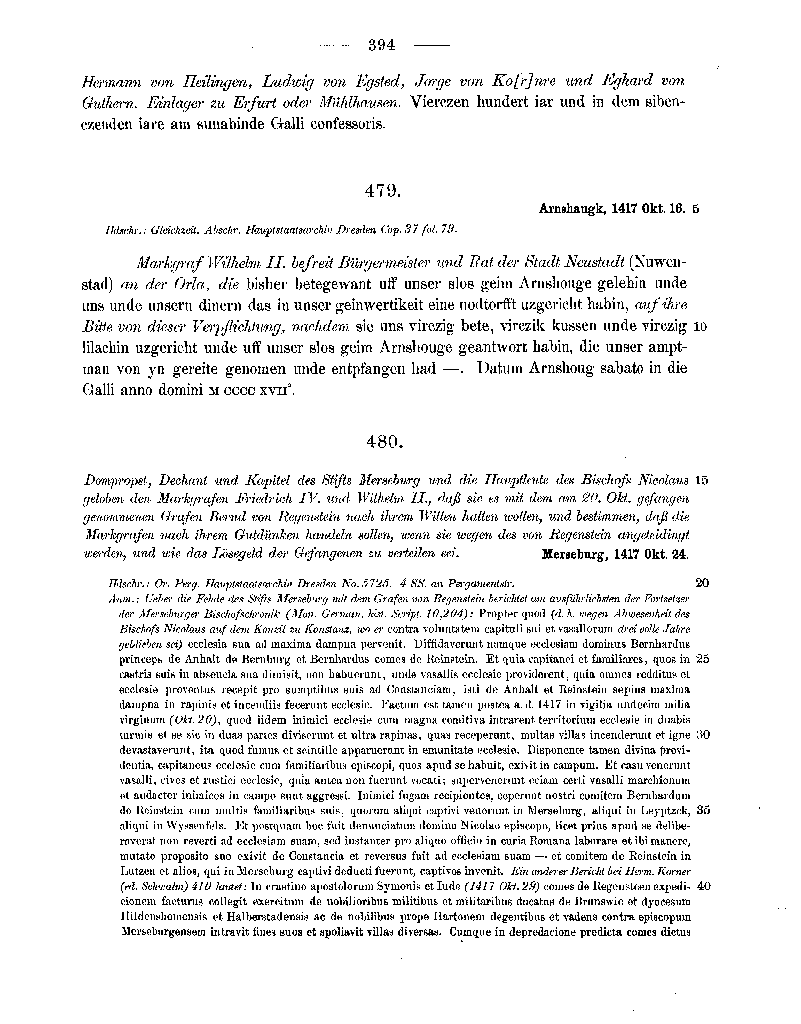 Historische Urkunde Seite 394 aus Band cds1b3