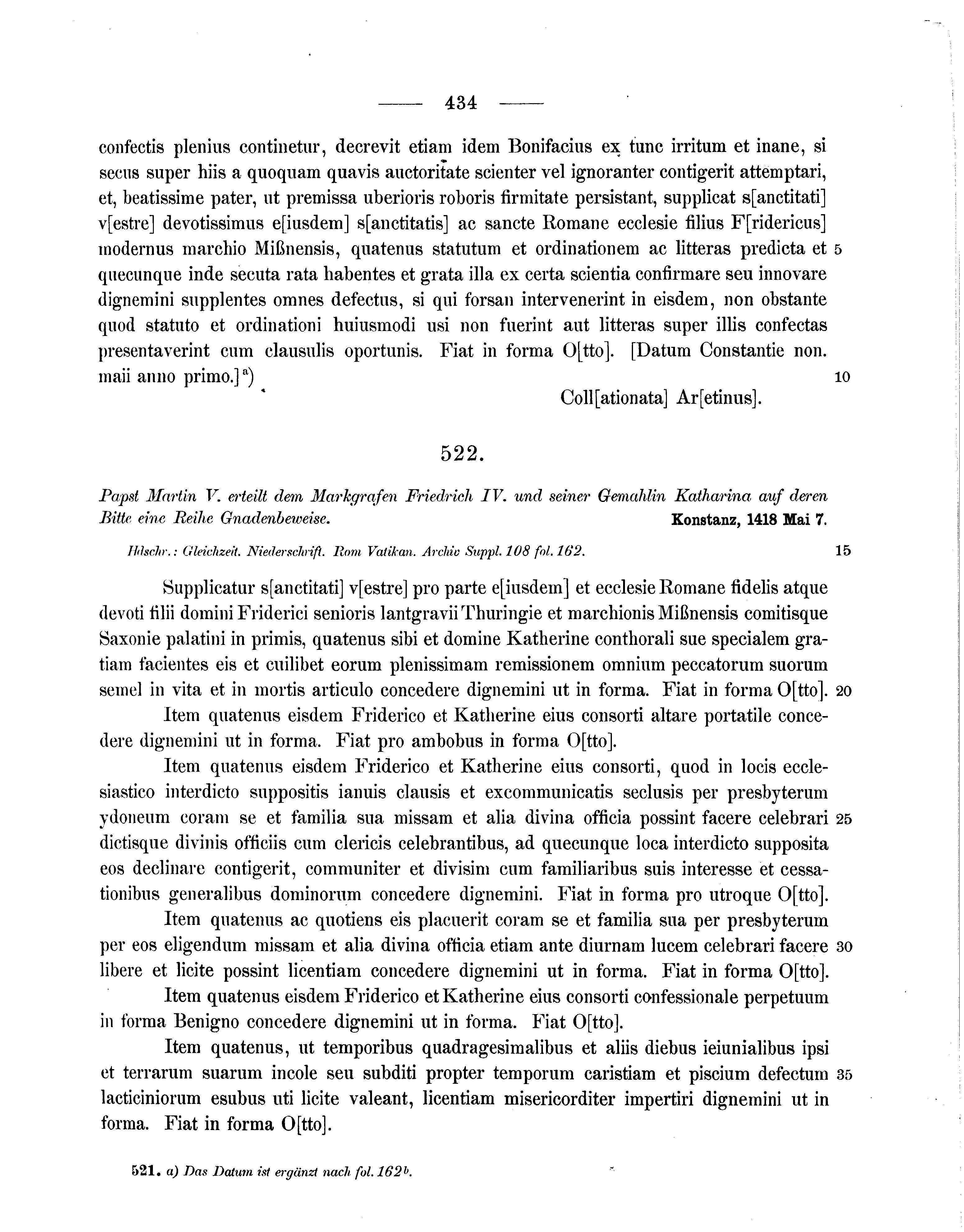 Historische Urkunde Seite 434 aus Band cds1b3