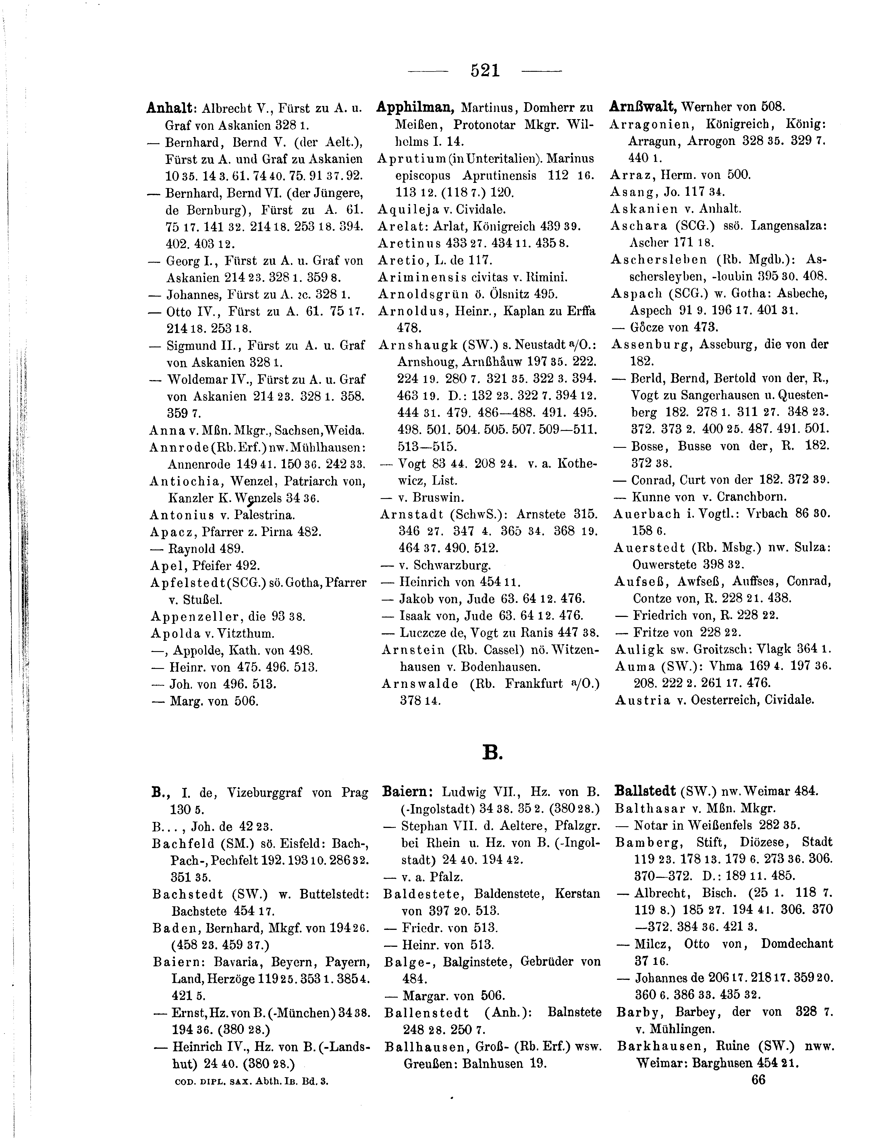 Historische Urkunde Seite 521 aus Band cds1b3