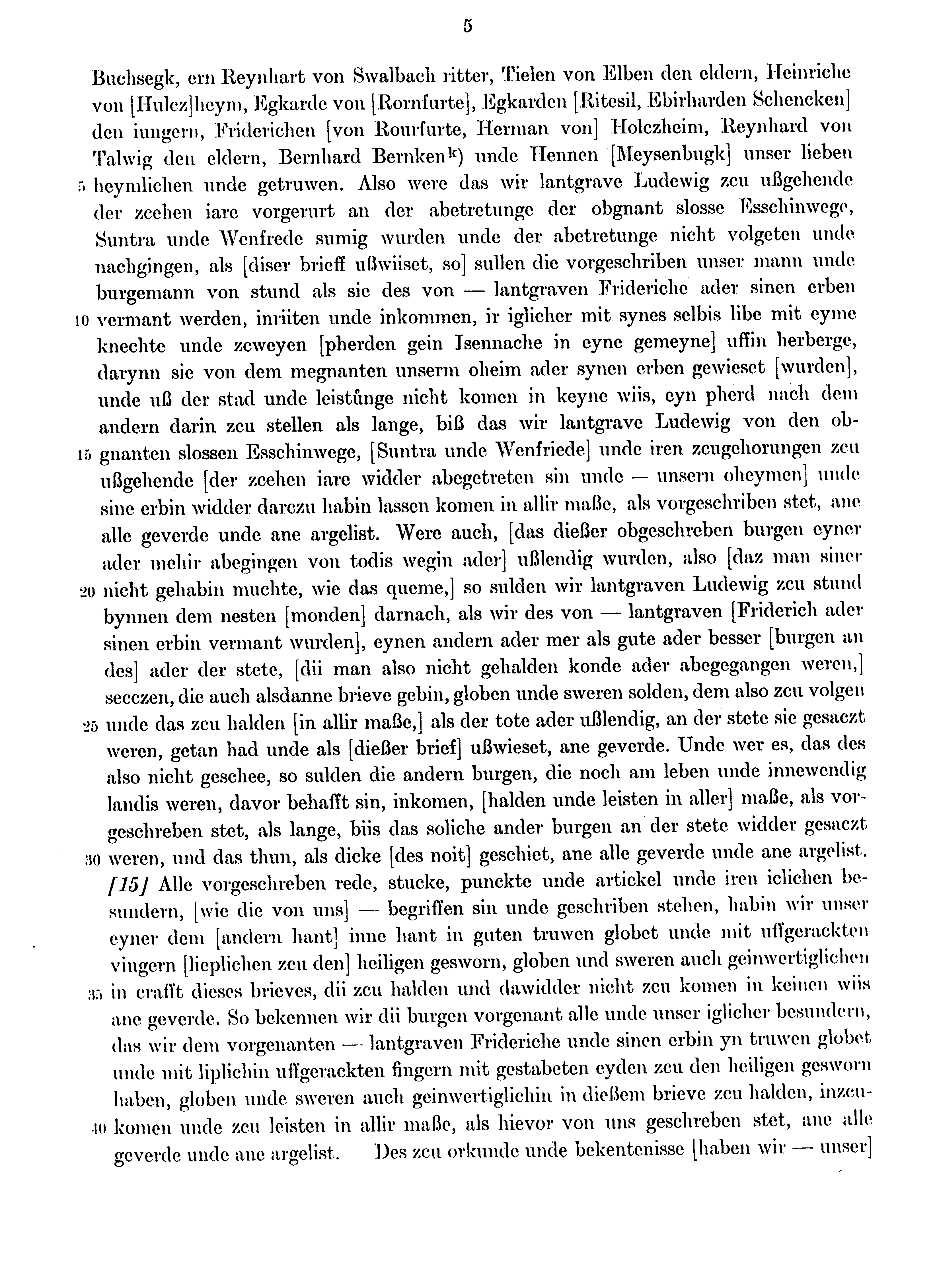 Historische Urkunde Seite 5 aus Band cds1b4