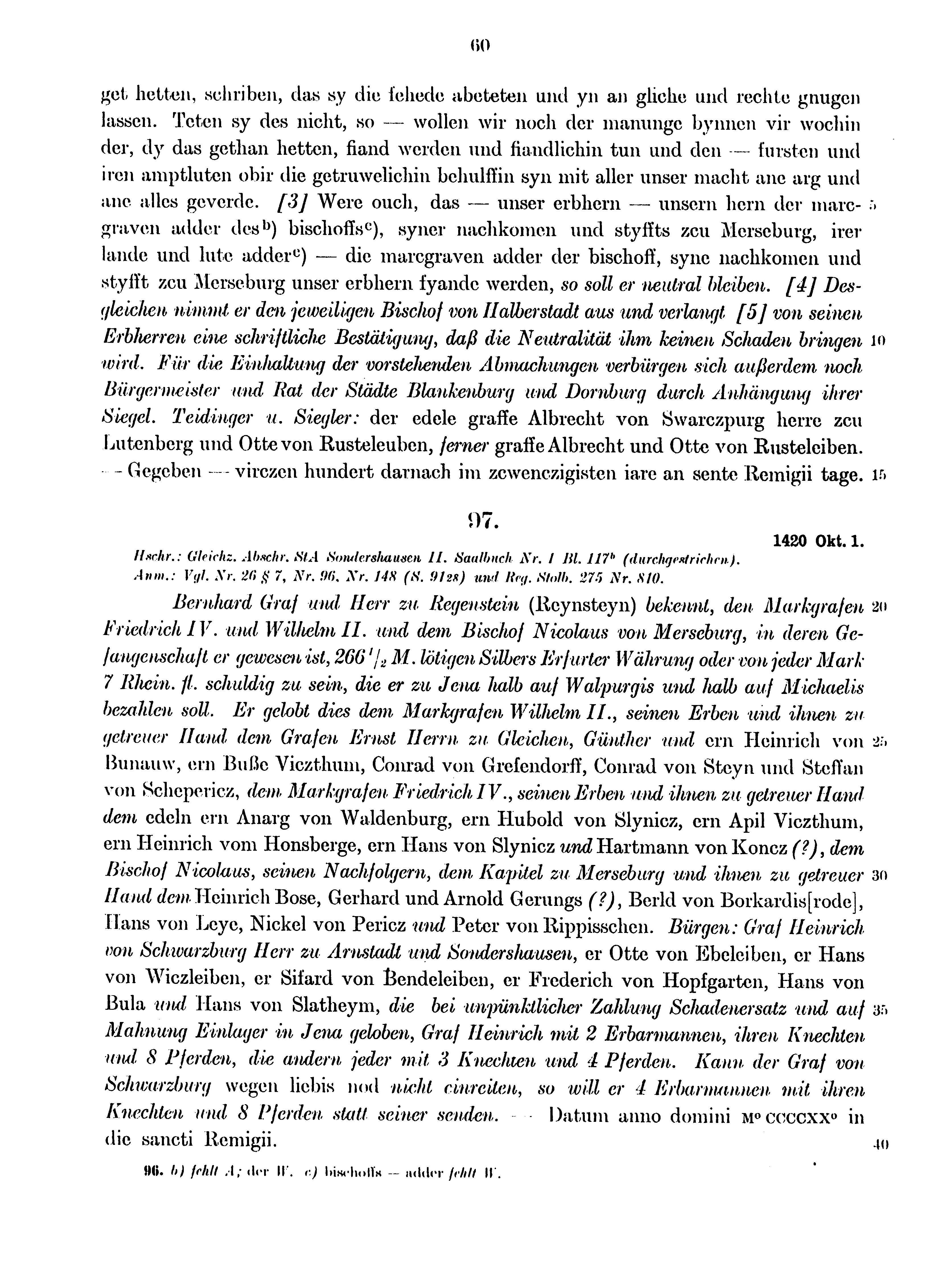 Historische Urkunde Seite 60 aus Band cds1b4