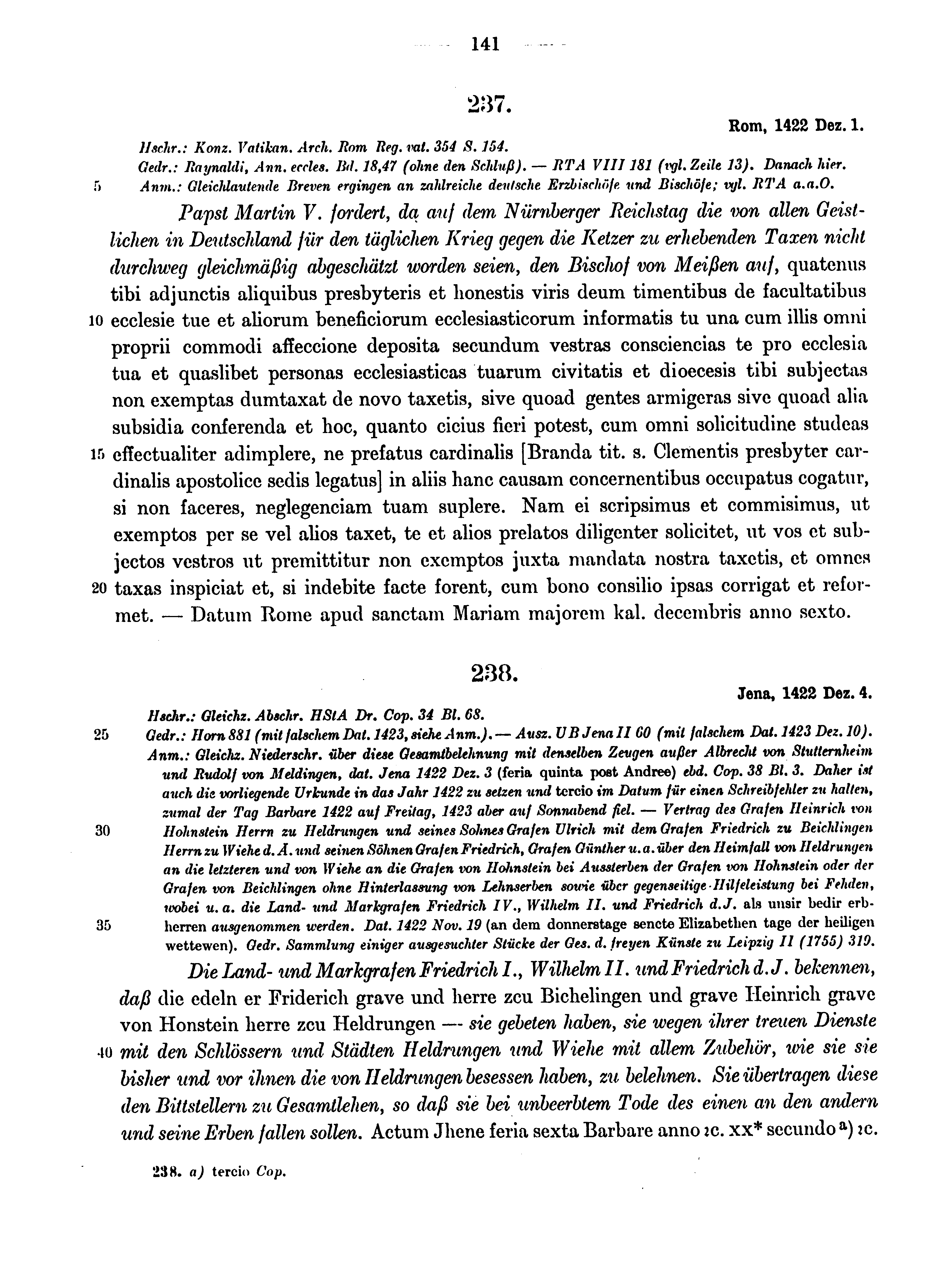 Historische Urkunde Seite 141 aus Band cds1b4