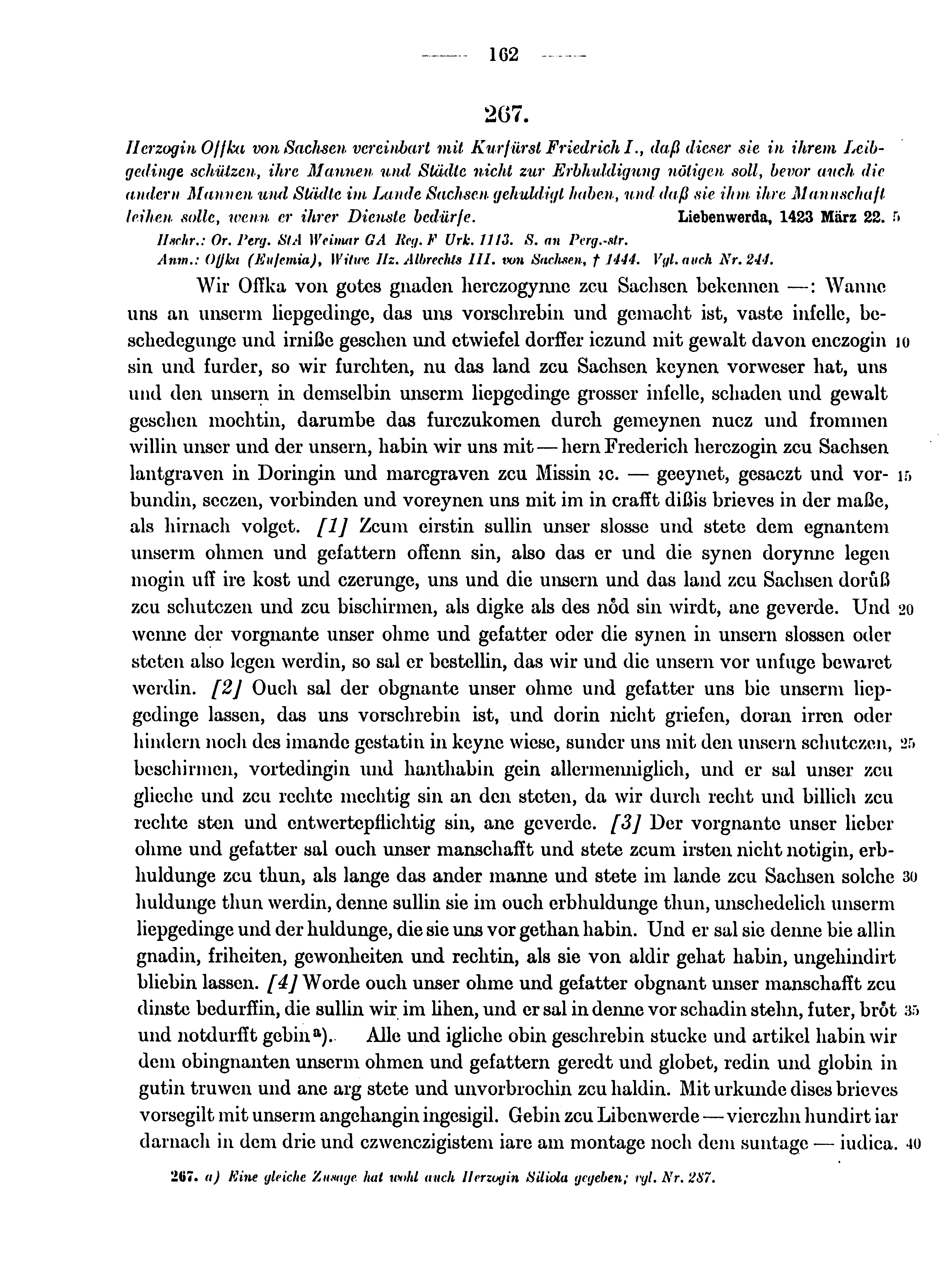 Historische Urkunde Seite 162 aus Band cds1b4
