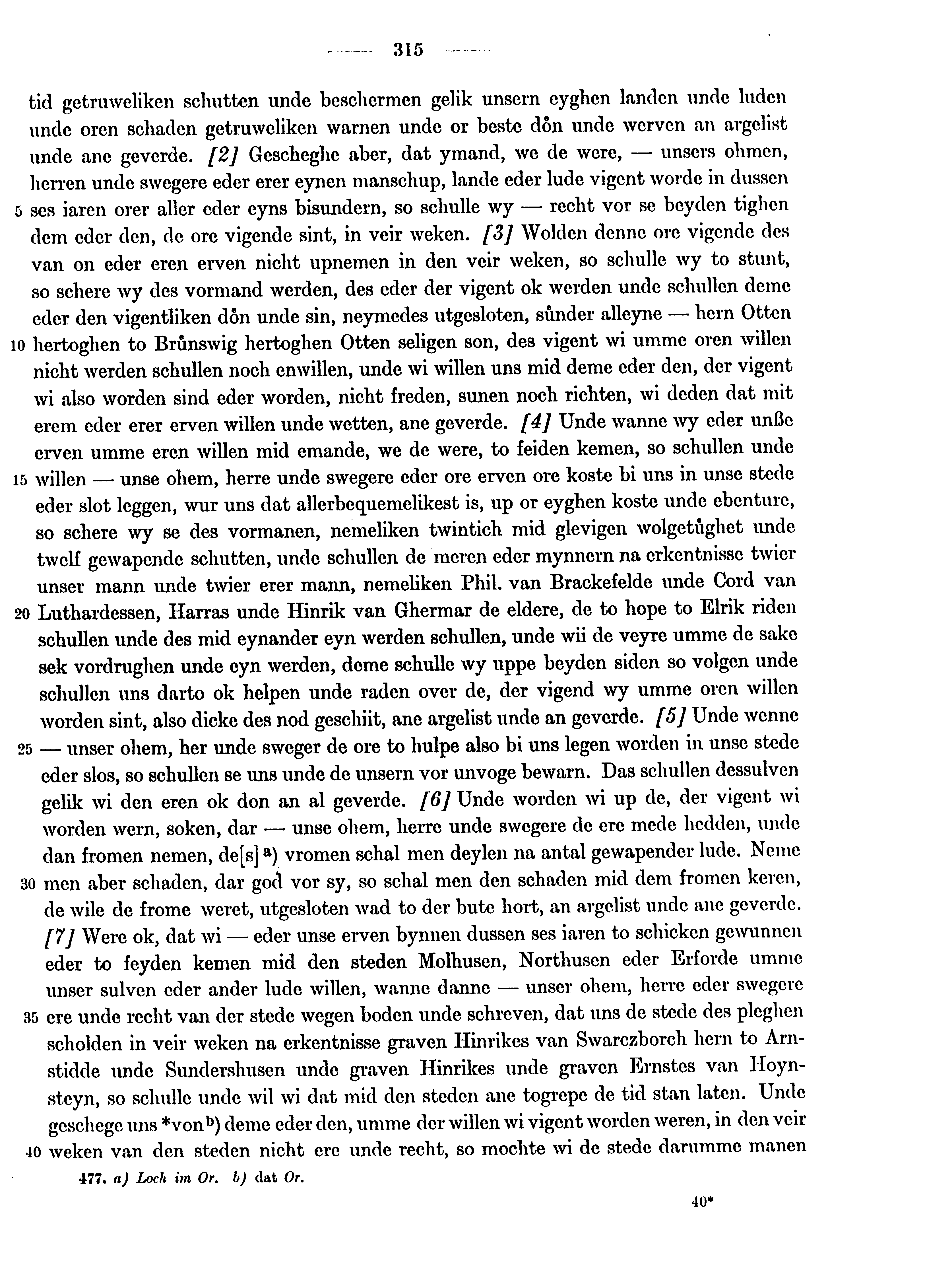 Historische Urkunde Seite 315 aus Band cds1b4