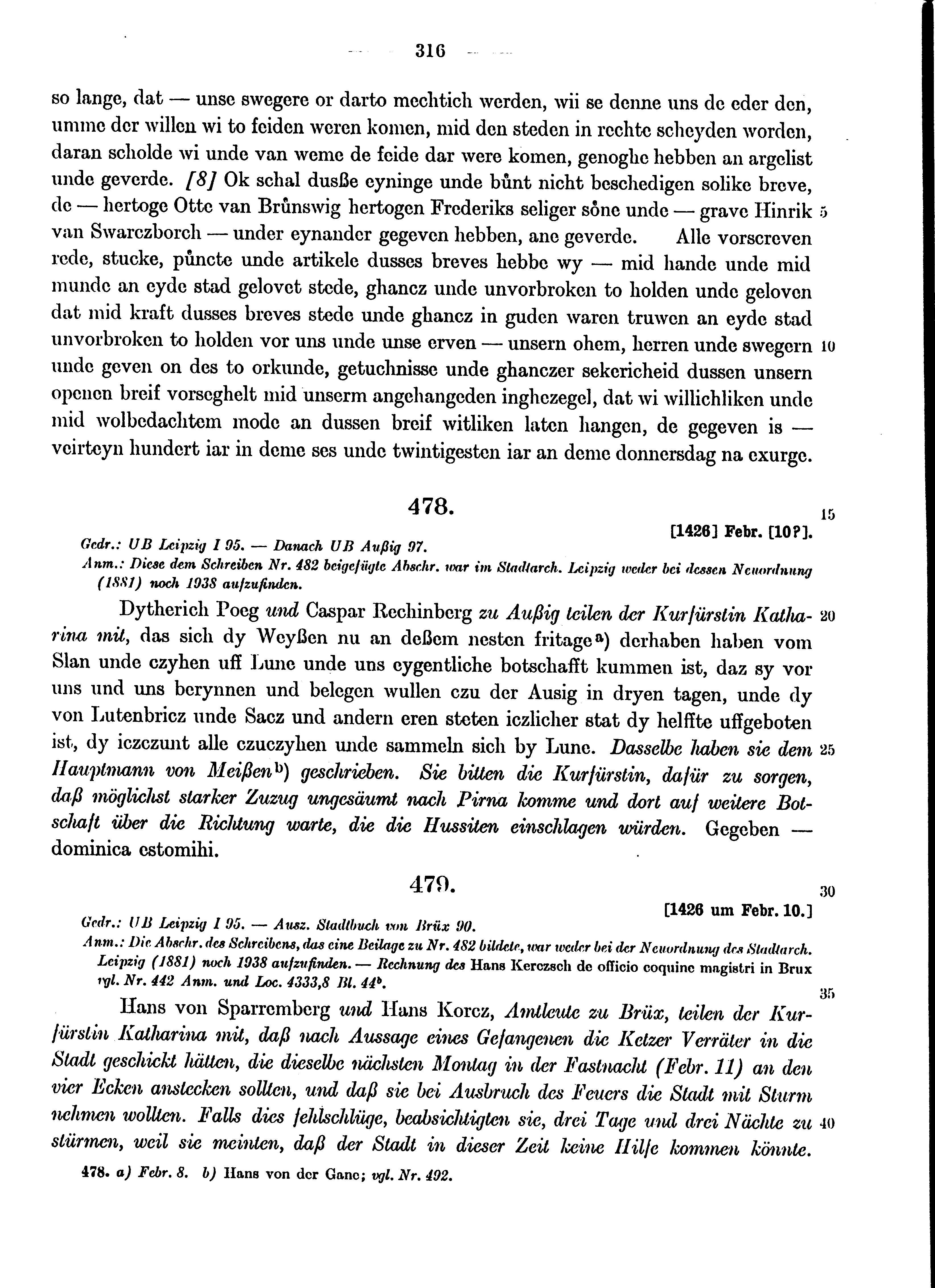 Historische Urkunde Seite 316 aus Band cds1b4