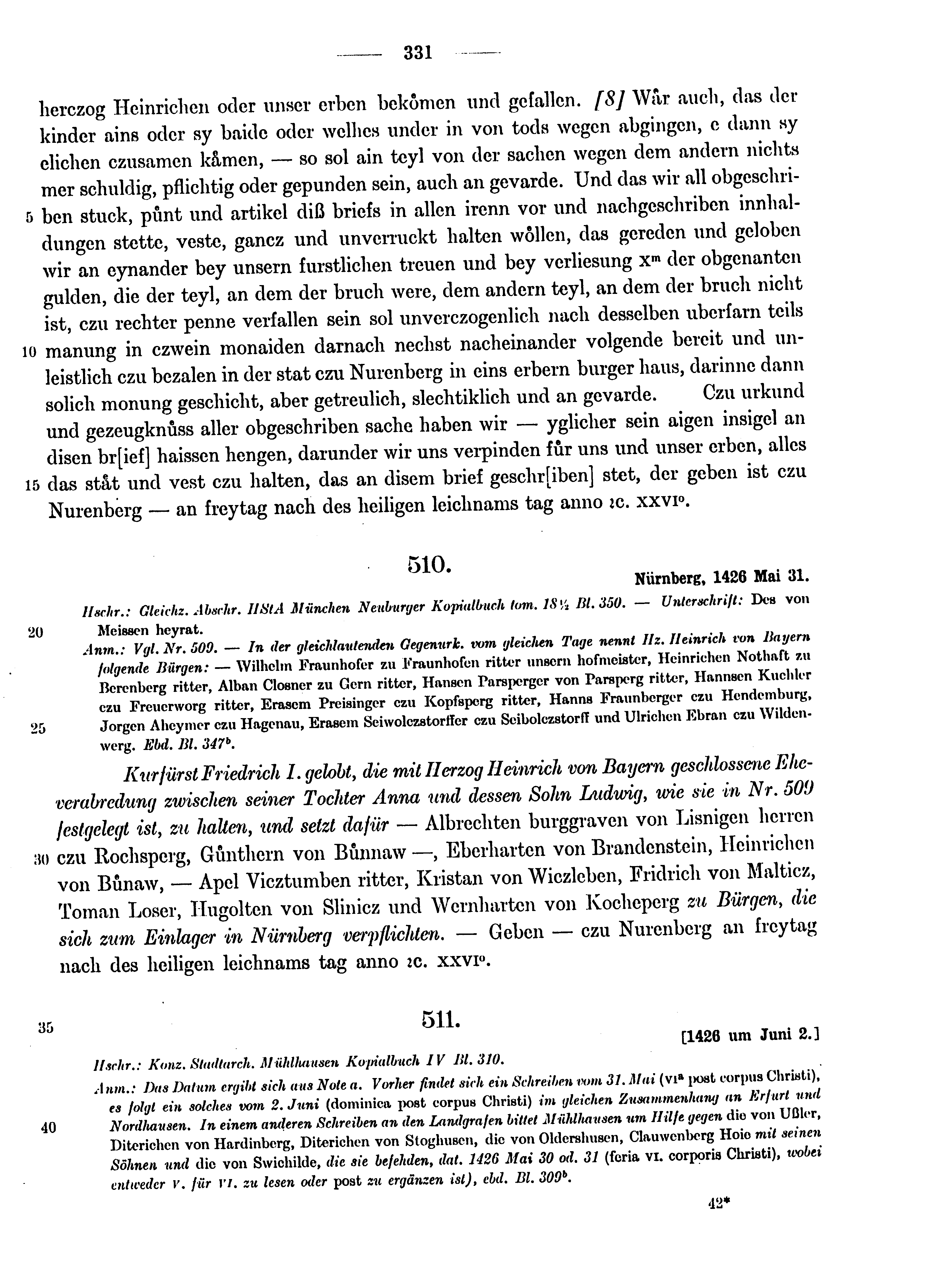 Historische Urkunde Seite 331 aus Band cds1b4