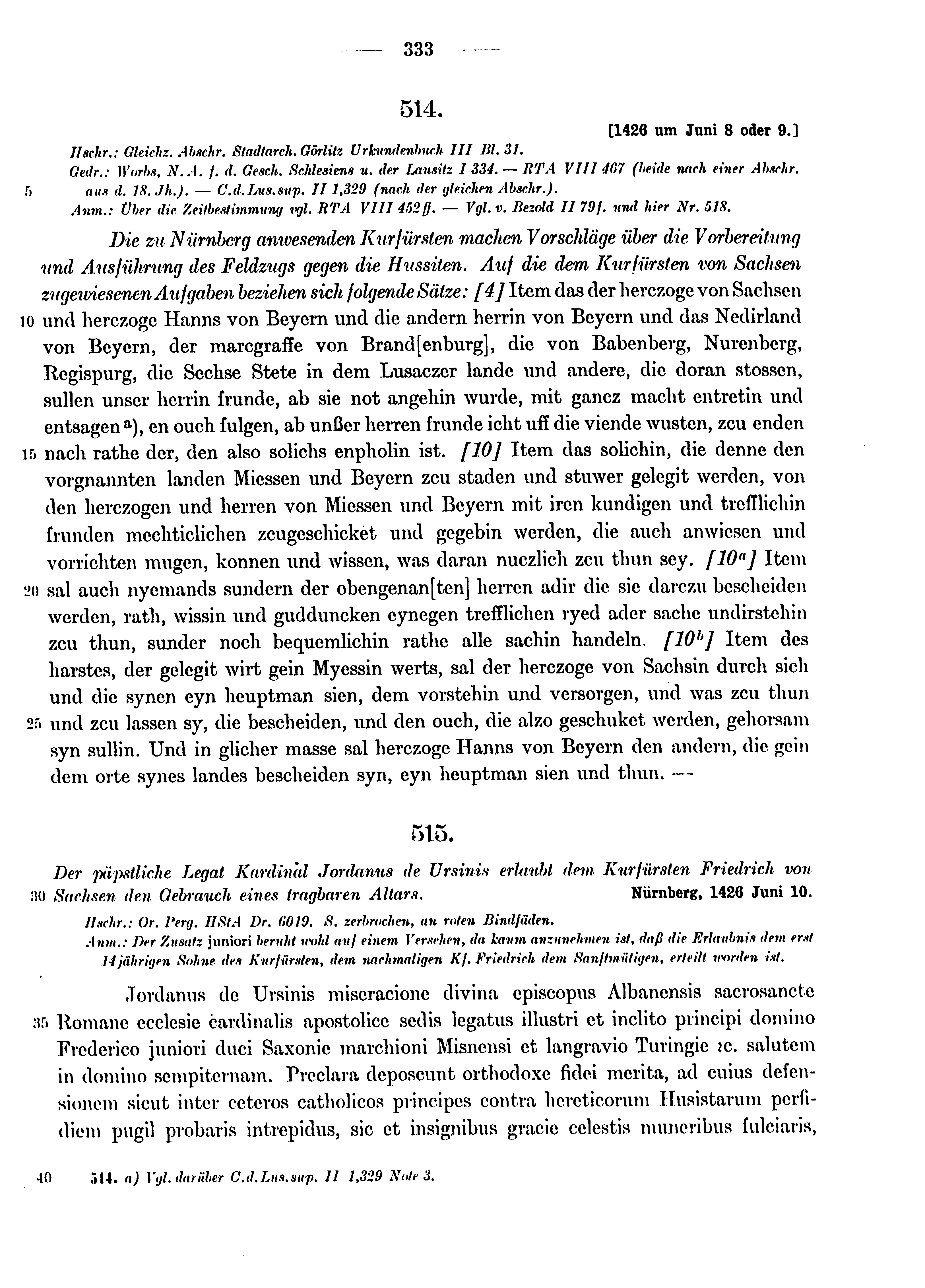 Historische Urkunde Seite 333 aus Band cds1b4