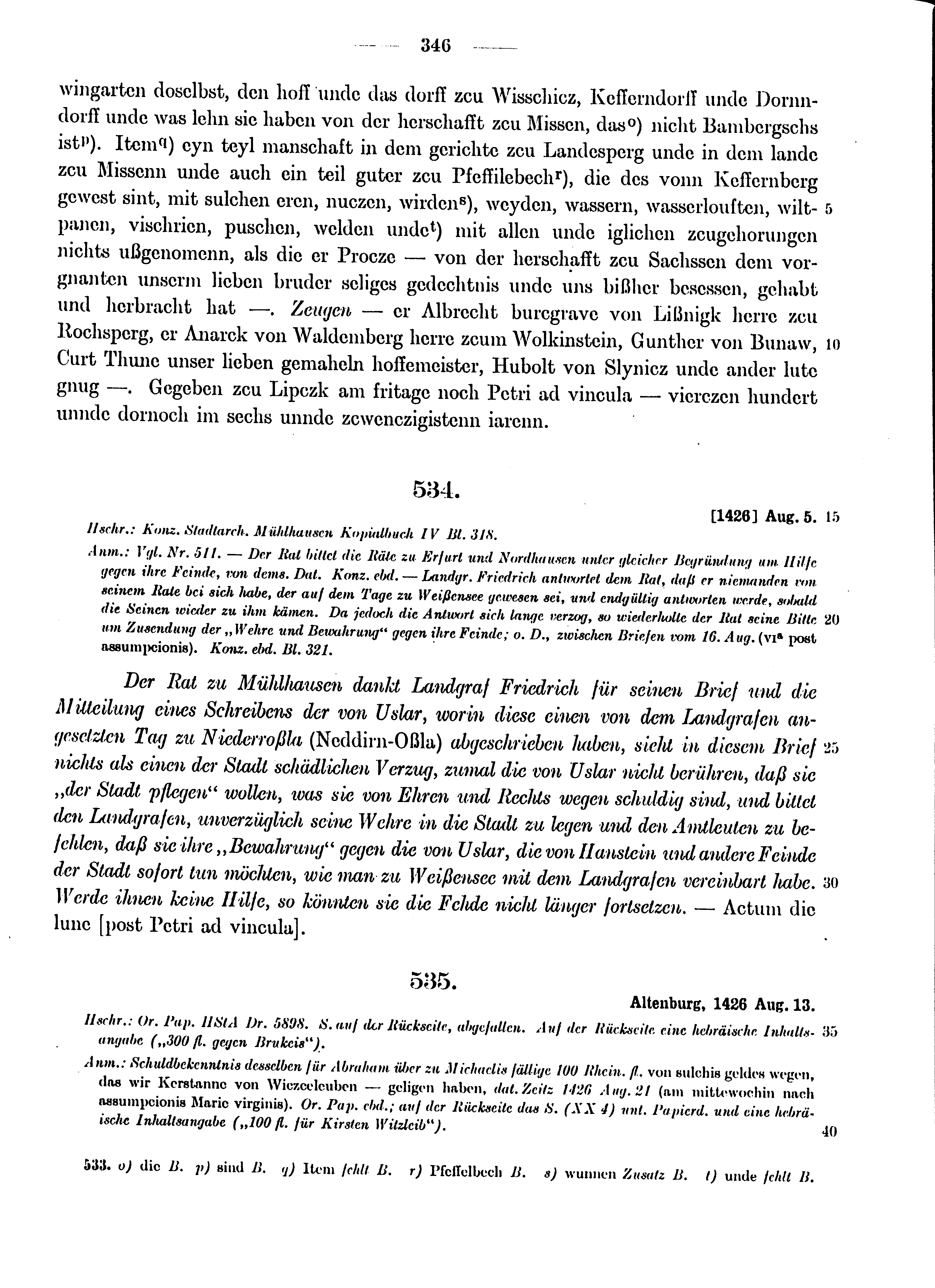 Historische Urkunde Seite 346 aus Band cds1b4