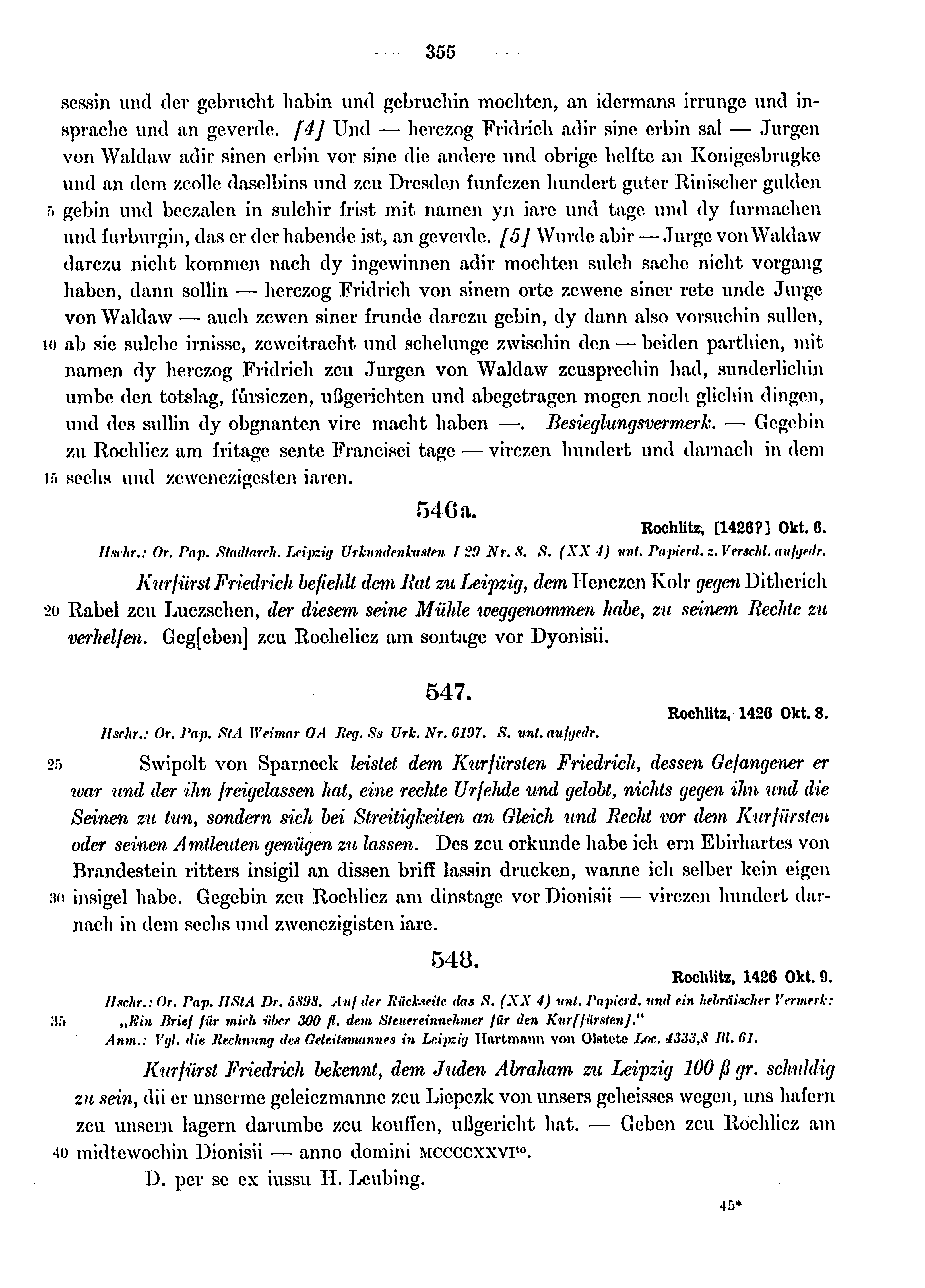 Historische Urkunde Seite 355 aus Band cds1b4