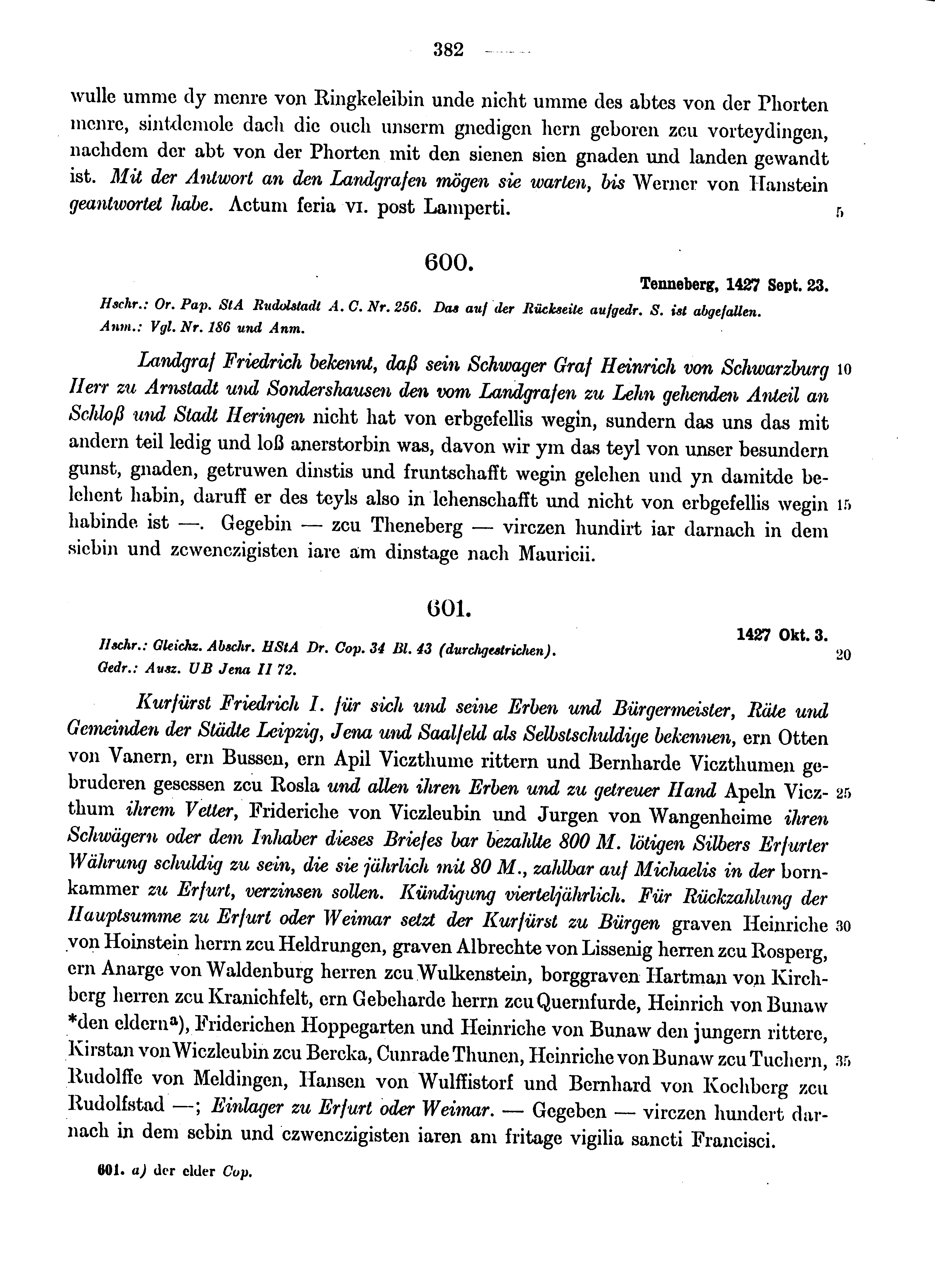 Historische Urkunde Seite 382 aus Band cds1b4