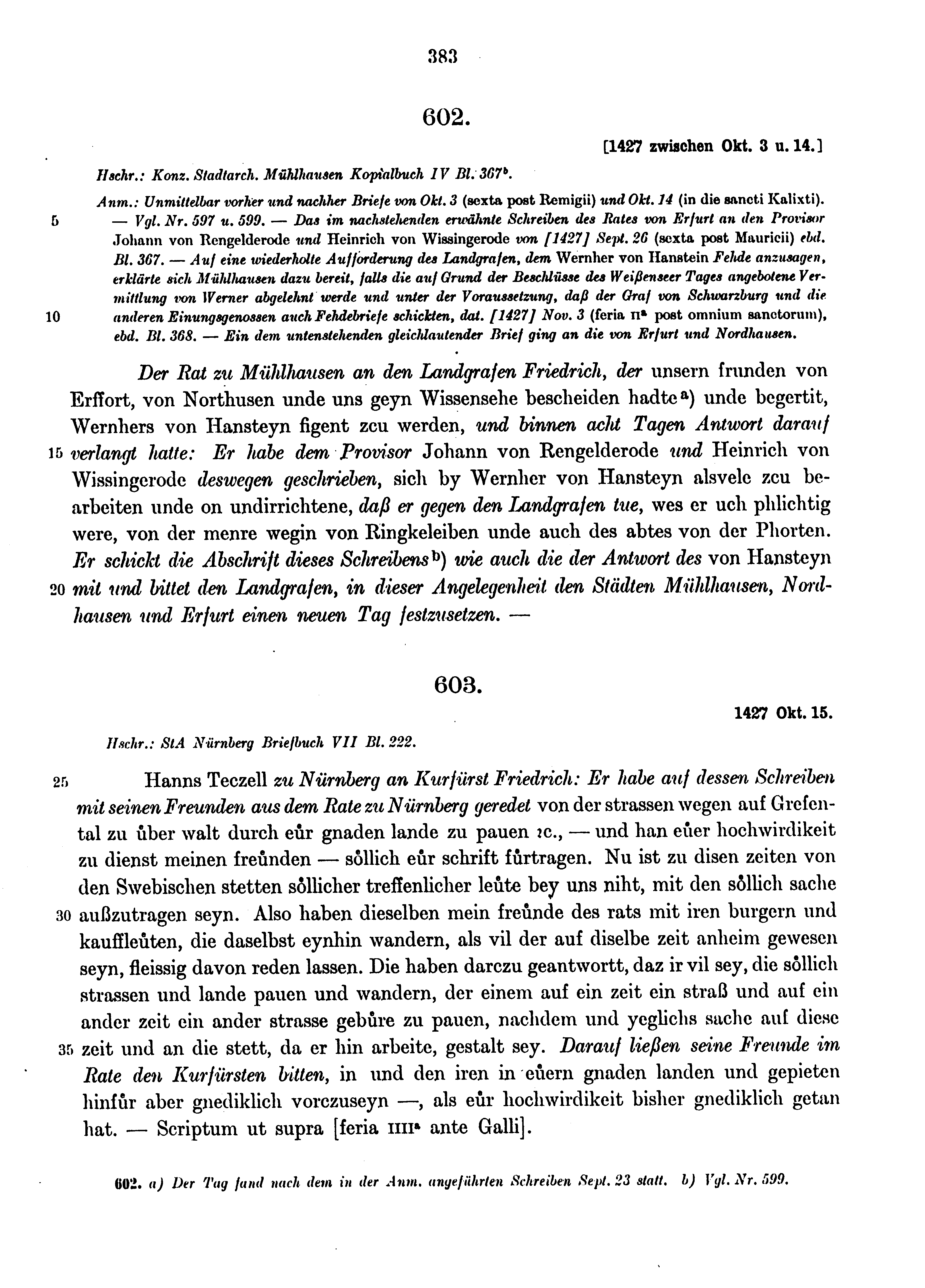 Historische Urkunde Seite 383 aus Band cds1b4