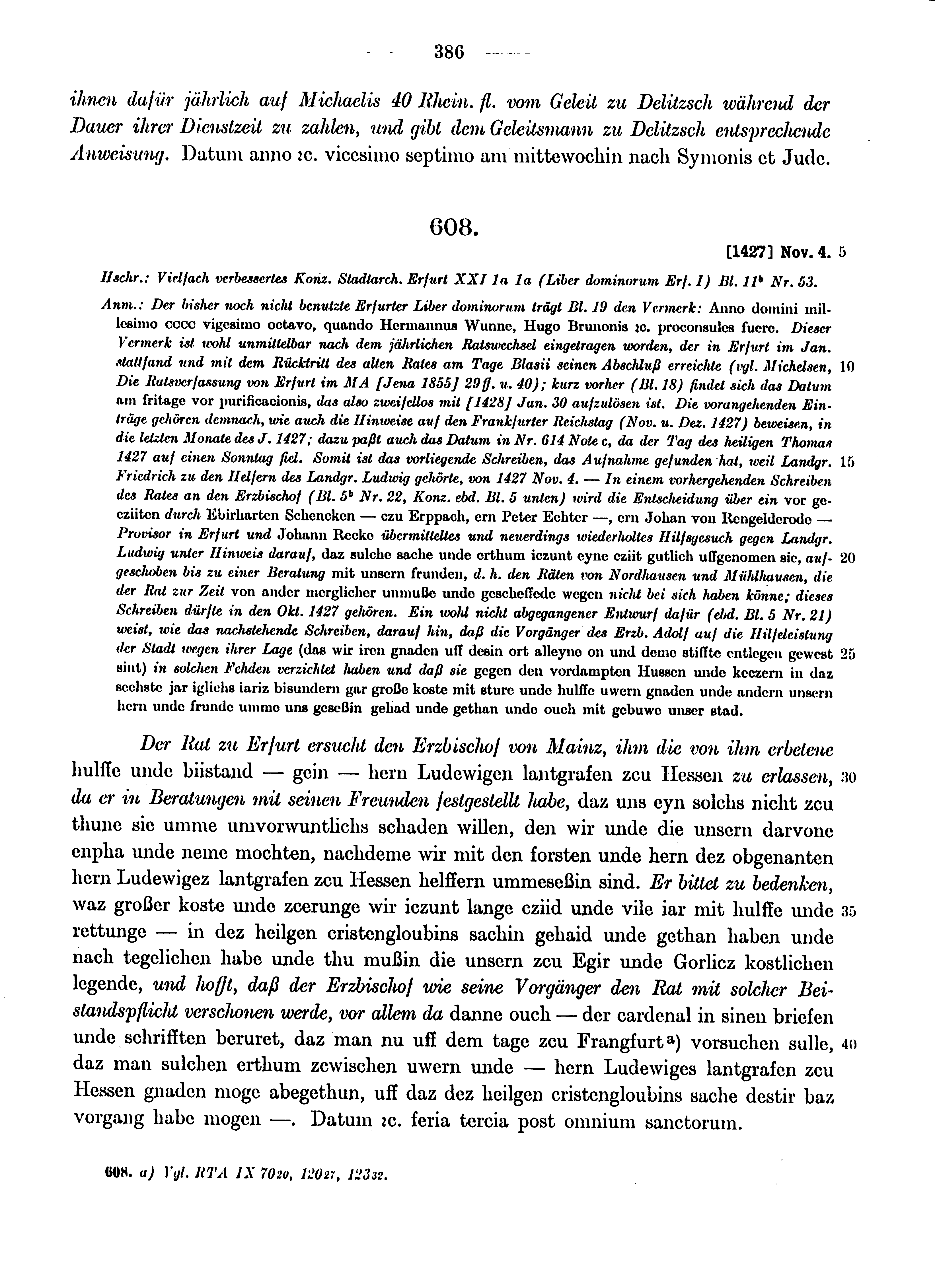 Historische Urkunde Seite 386 aus Band cds1b4