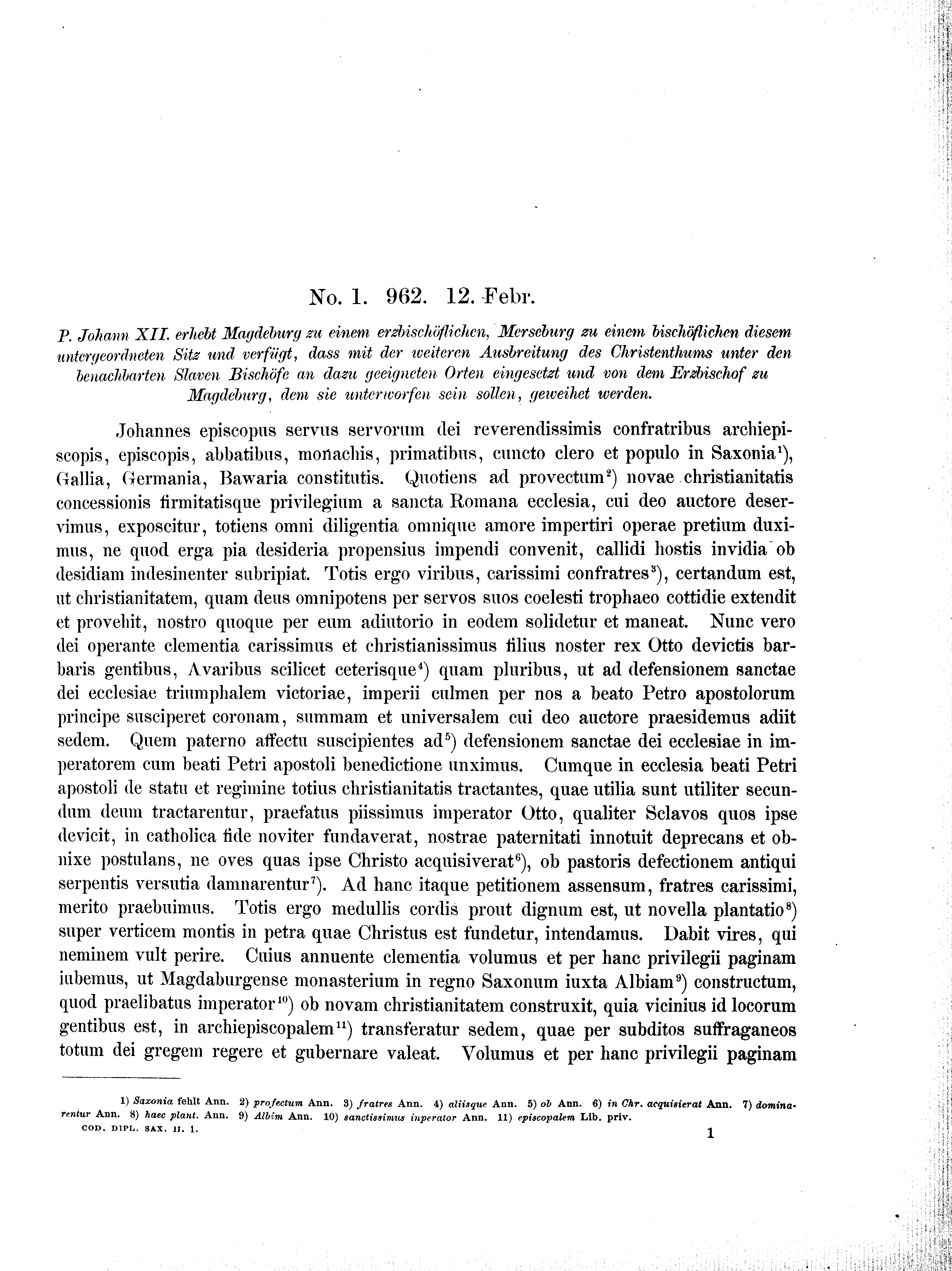 Historische Urkunde Seite 1 aus Band cds2_01