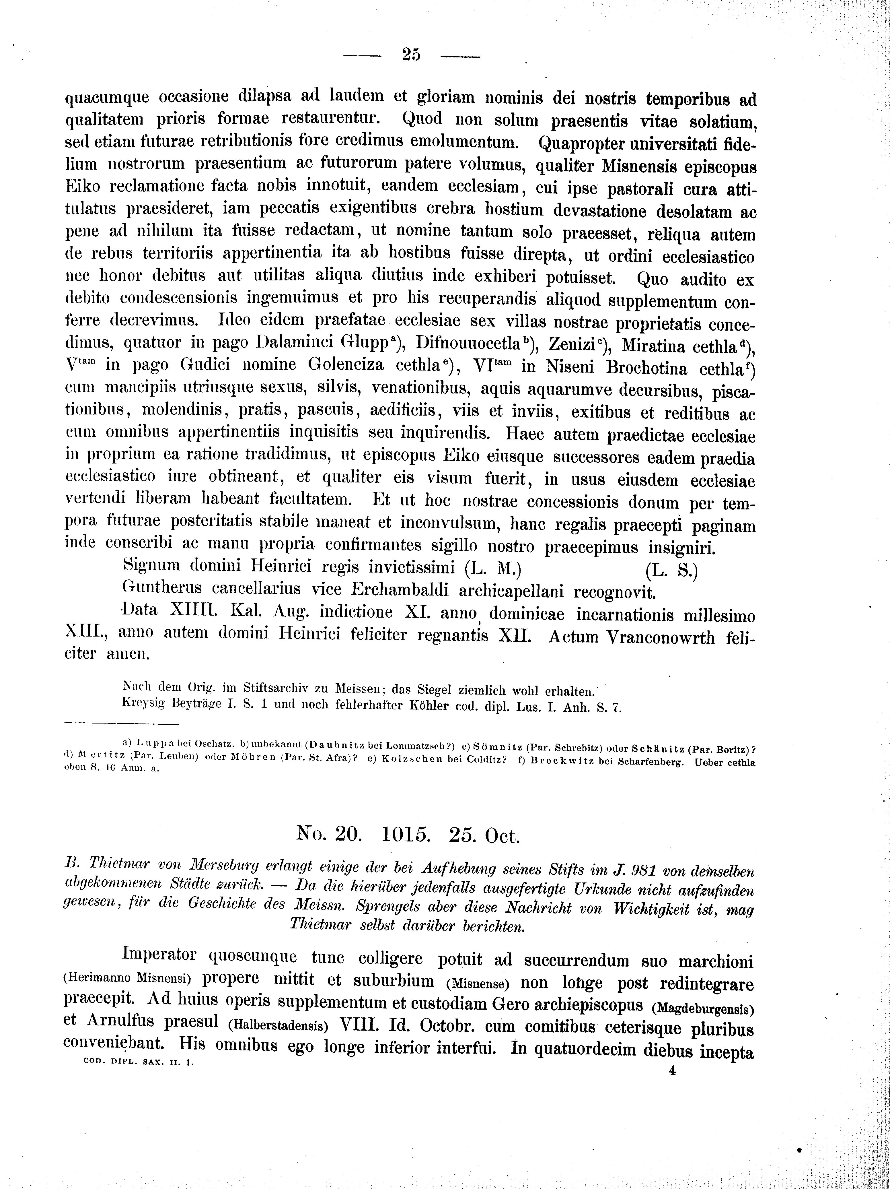Historische Urkunde Seite 25 aus Band cds2_01