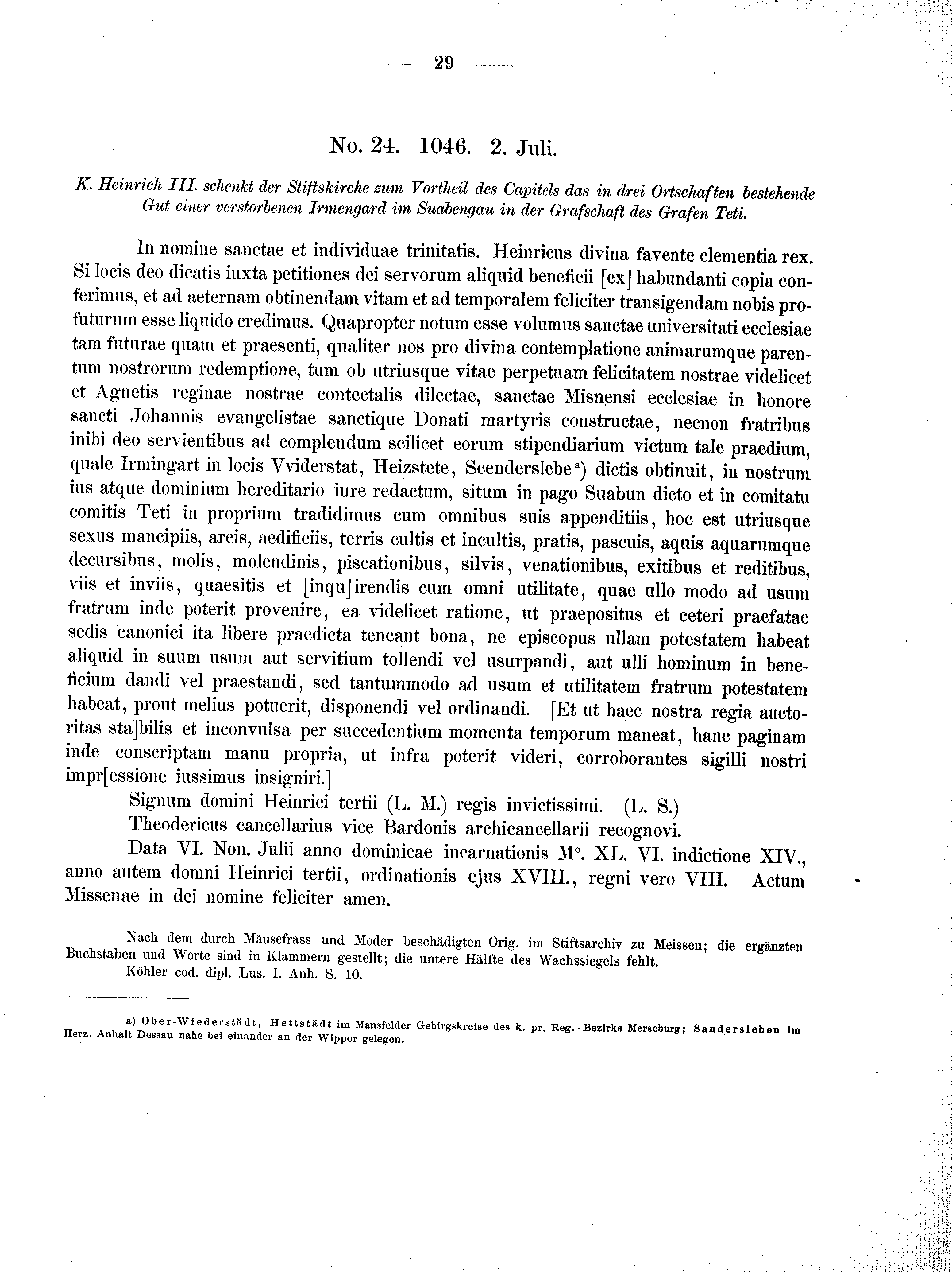 Historische Urkunde Seite 29 aus Band cds2_01