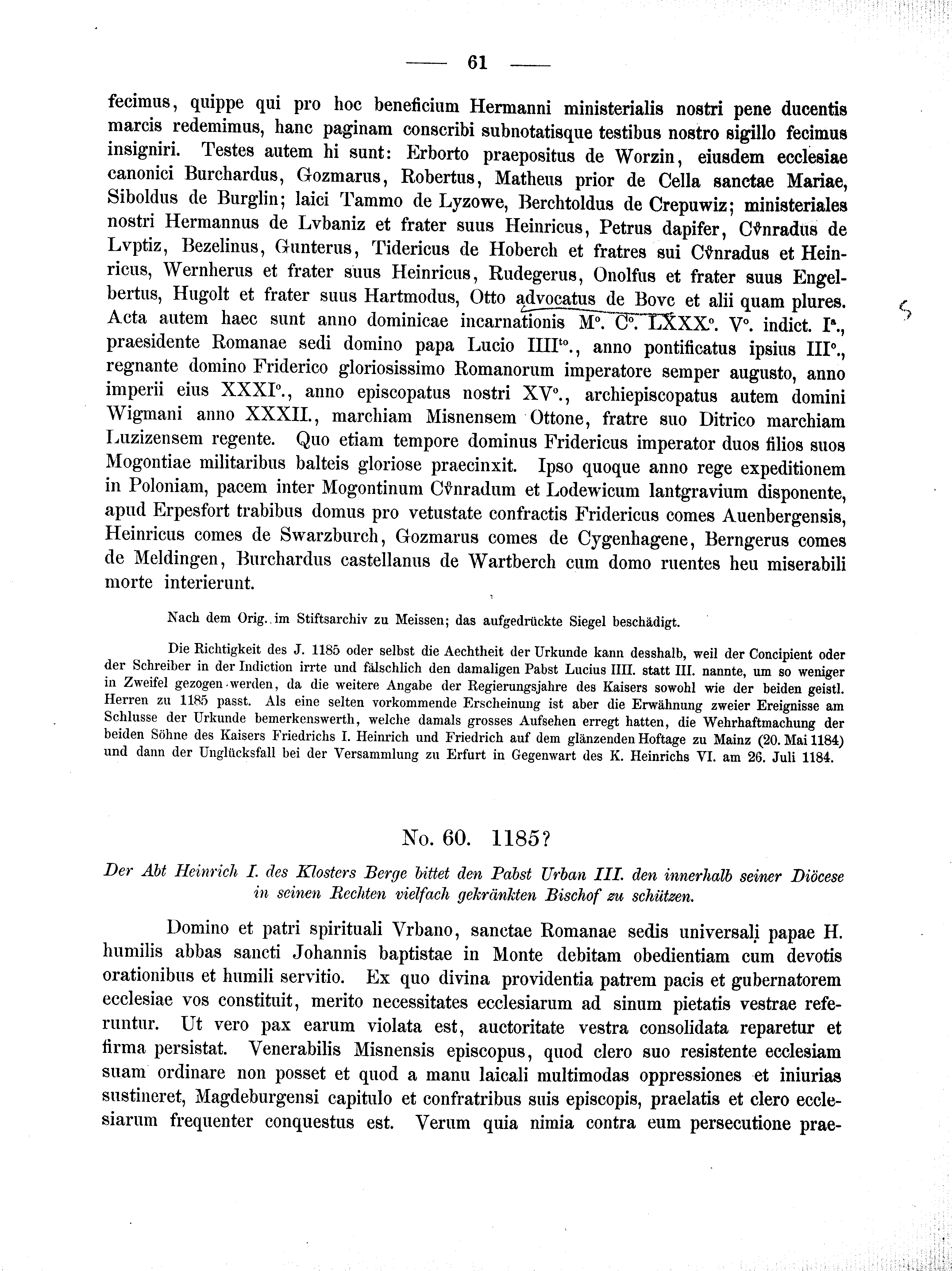 Historische Urkunde Seite 61 aus Band cds2_01