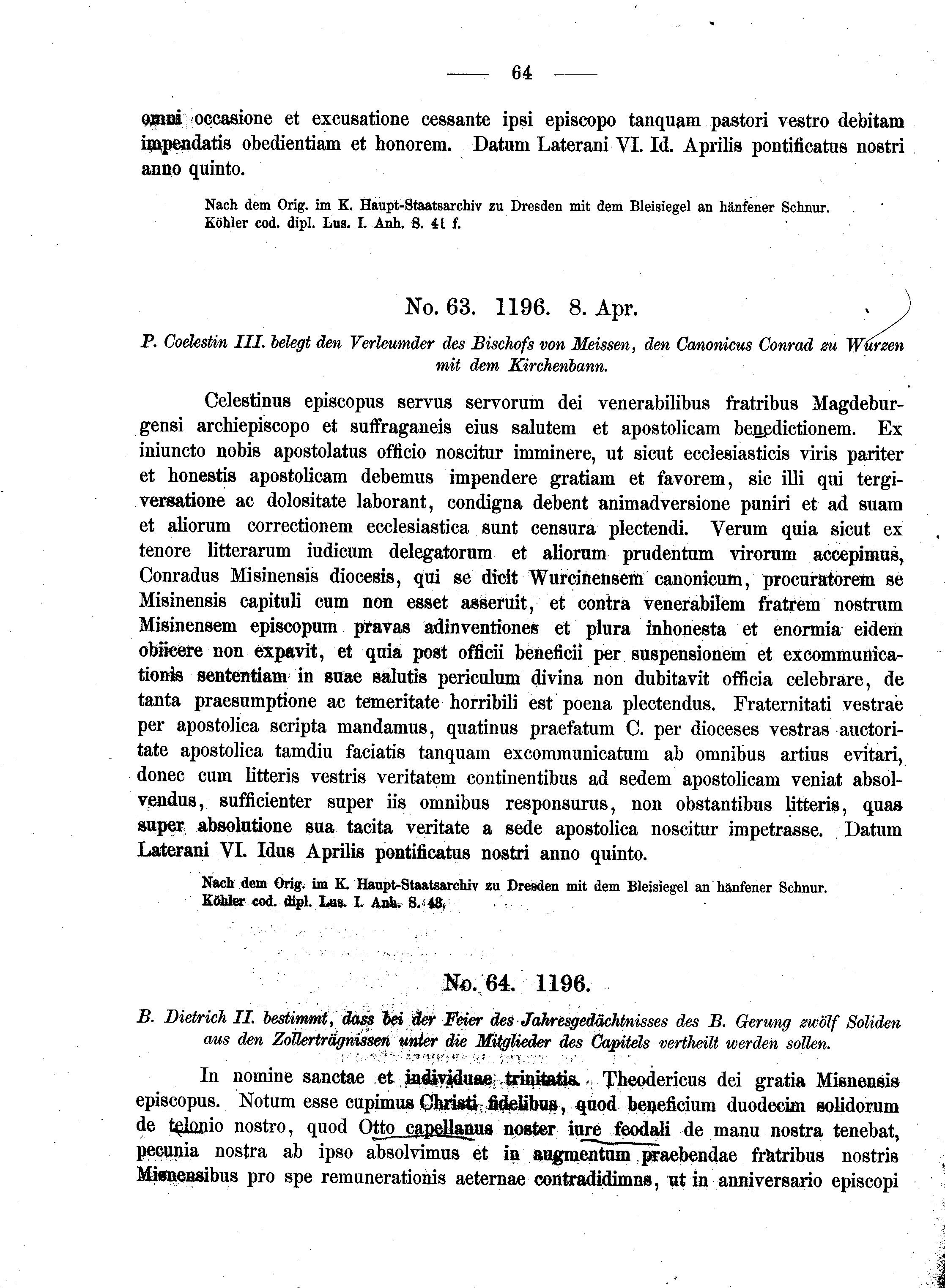 Historische Urkunde Seite 64 aus Band cds2_01