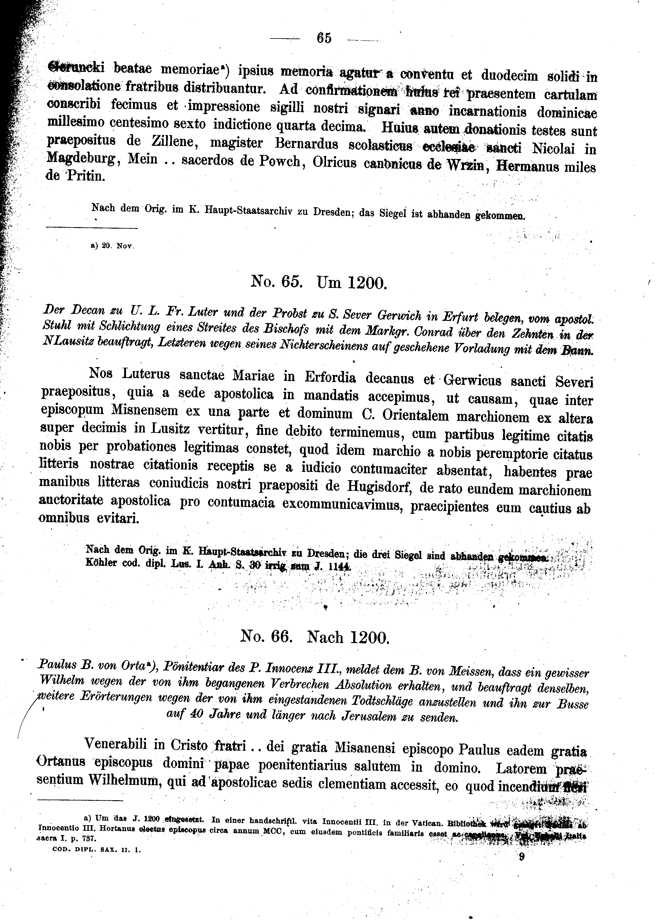 Historische Urkunde Seite 65 aus Band cds2_01