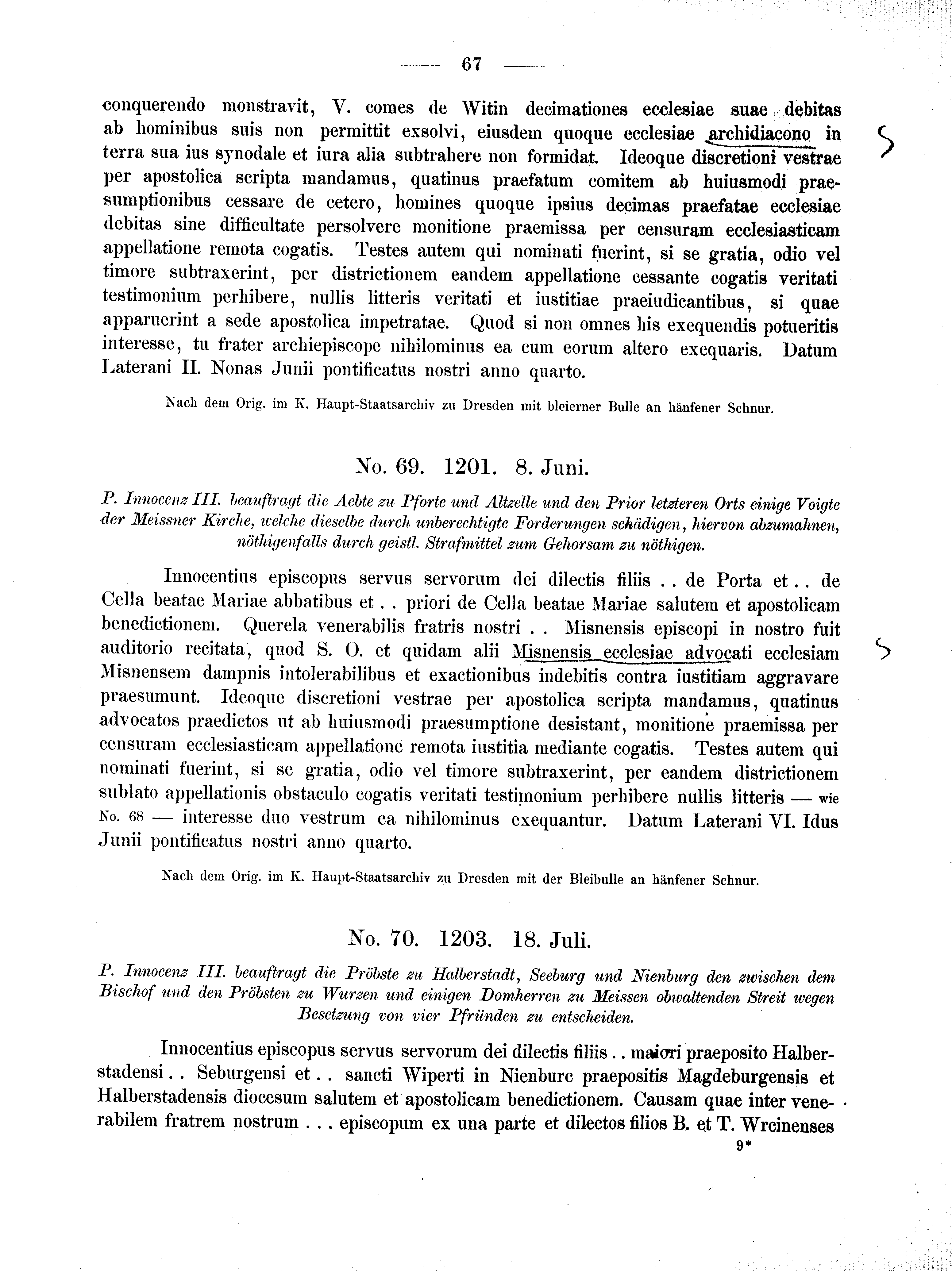 Historische Urkunde Seite 67 aus Band cds2_01