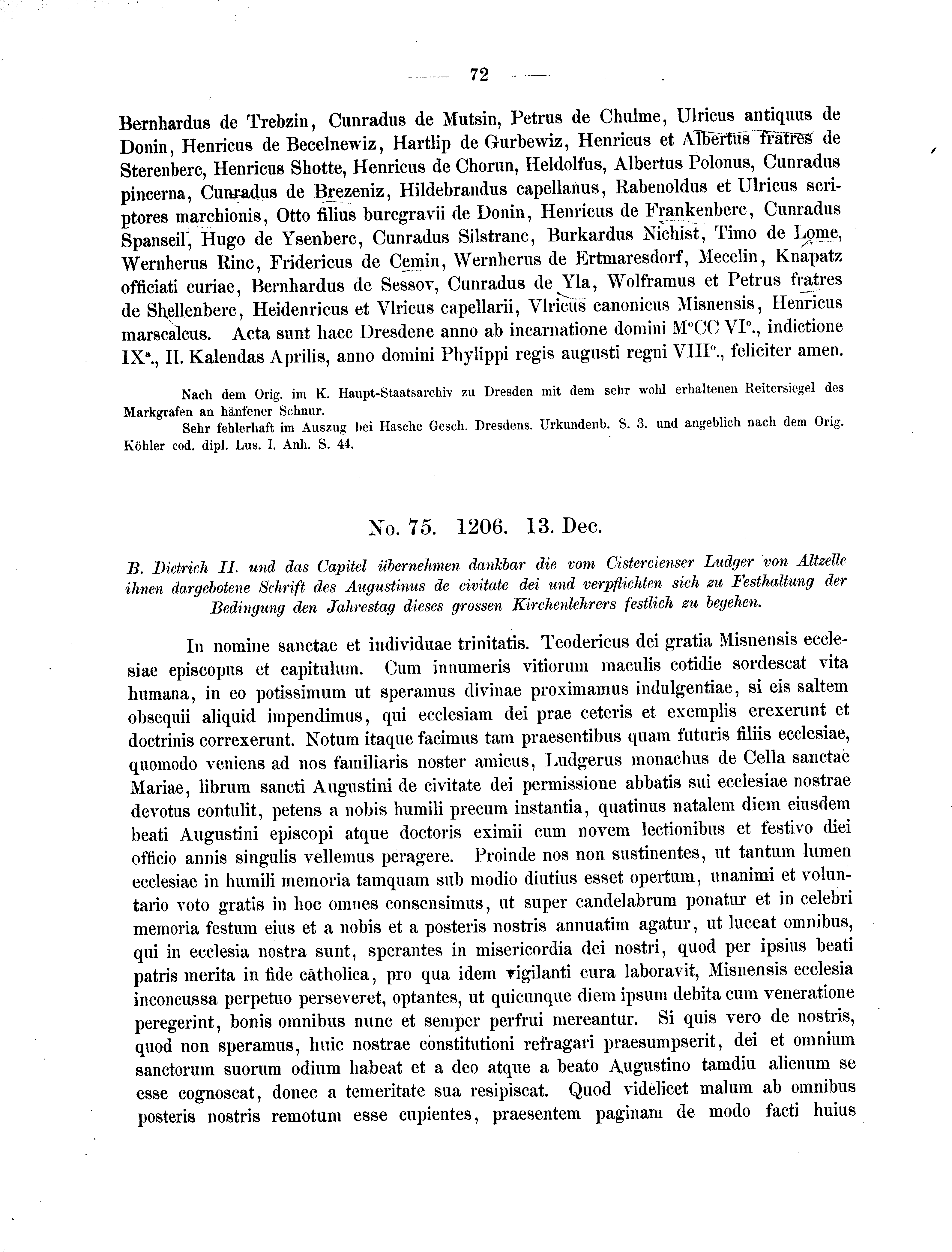 Historische Urkunde Seite 72 aus Band cds2_01