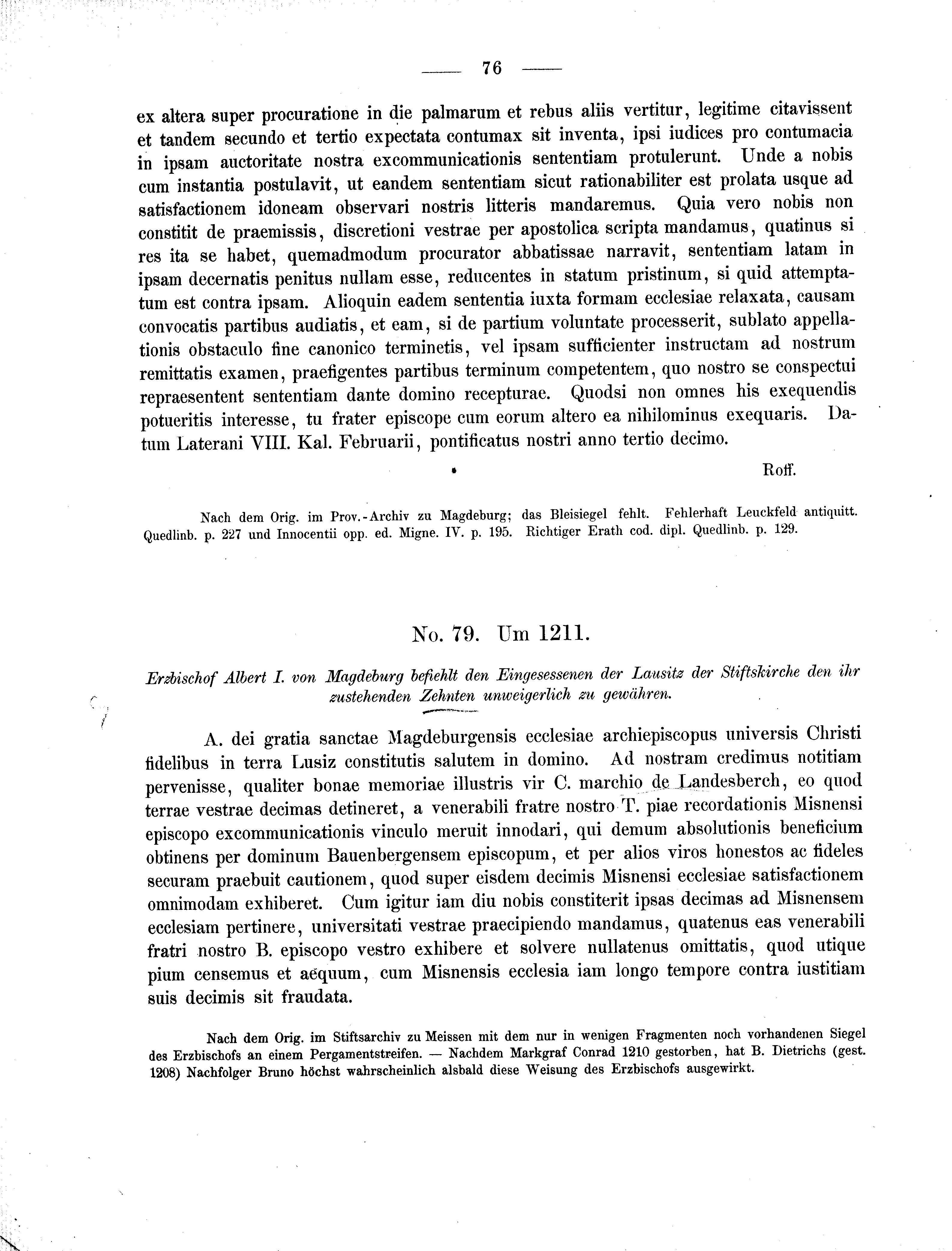 Historische Urkunde Seite 76 aus Band cds2_01