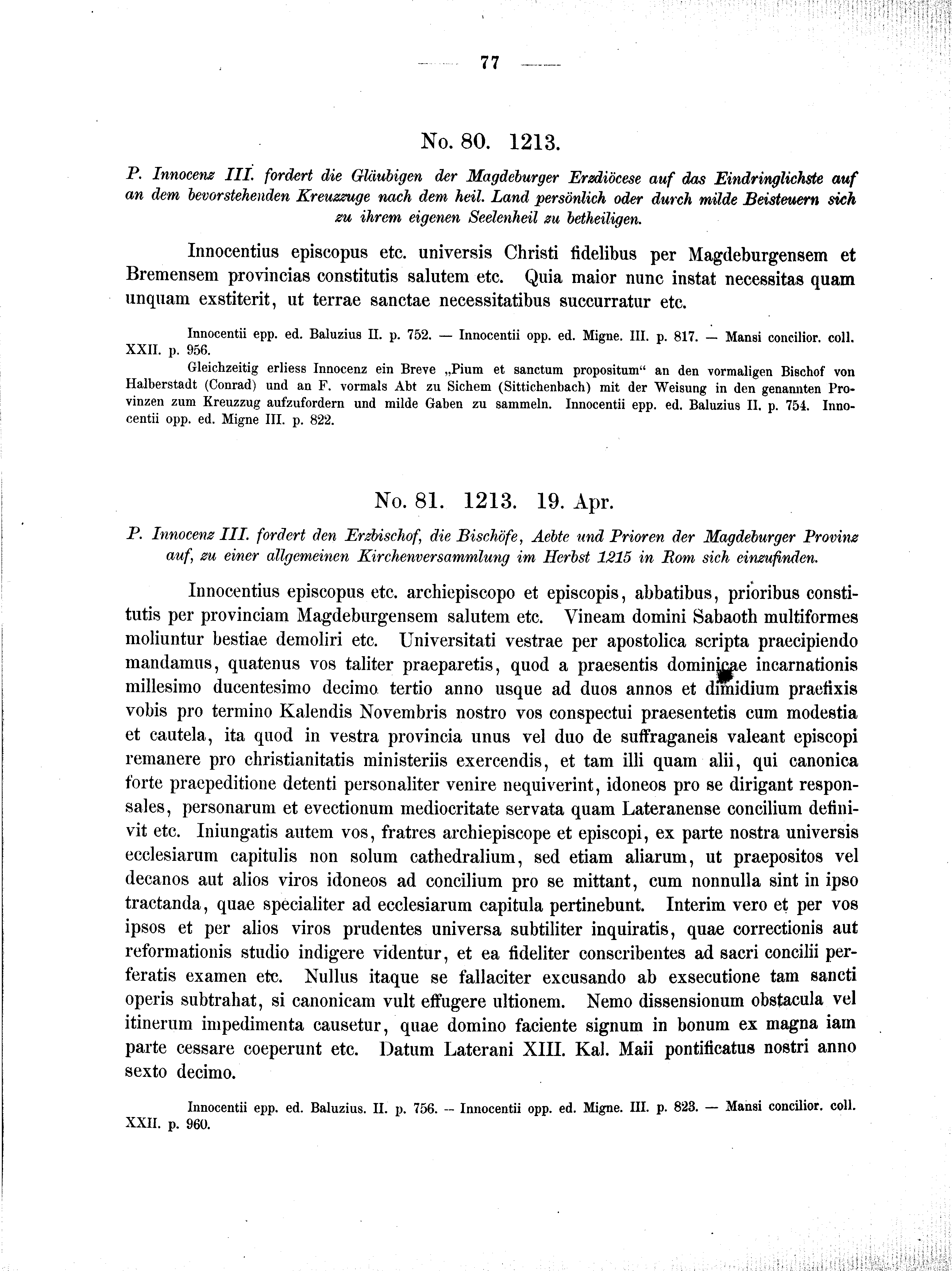 Historische Urkunde Seite 77 aus Band cds2_01