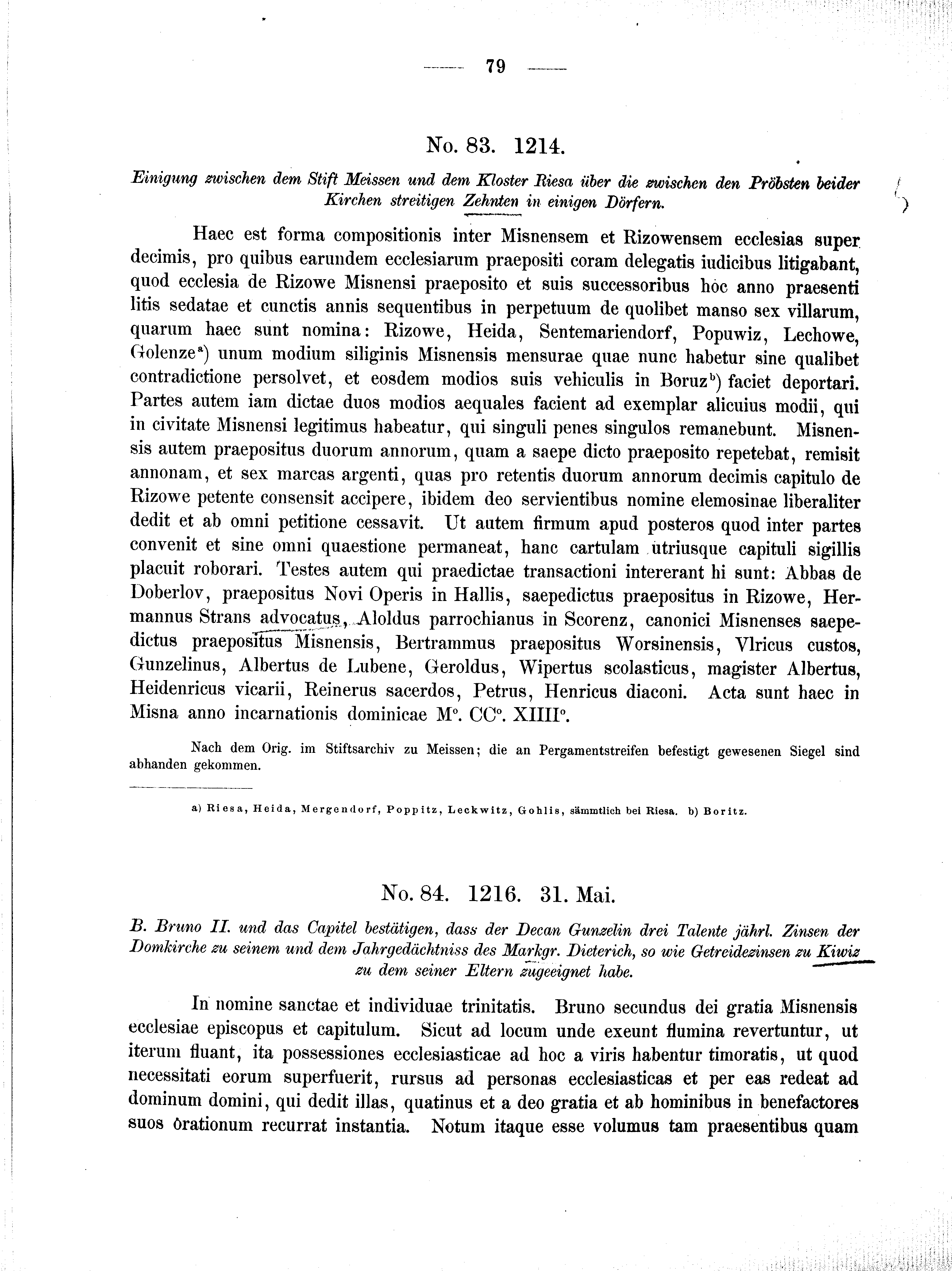 Historische Urkunde Seite 79 aus Band cds2_01