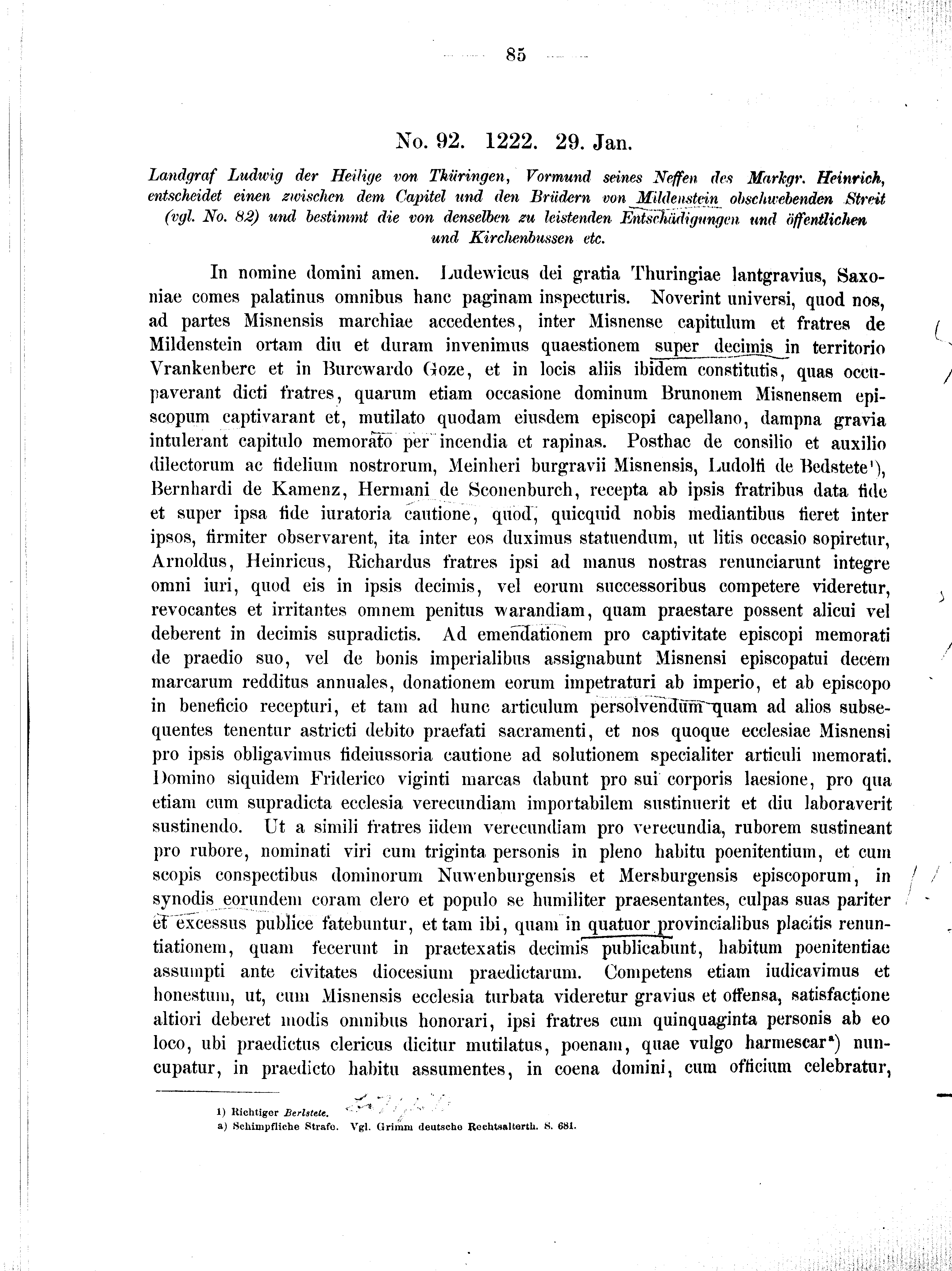 Historische Urkunde Seite 85 aus Band cds2_01