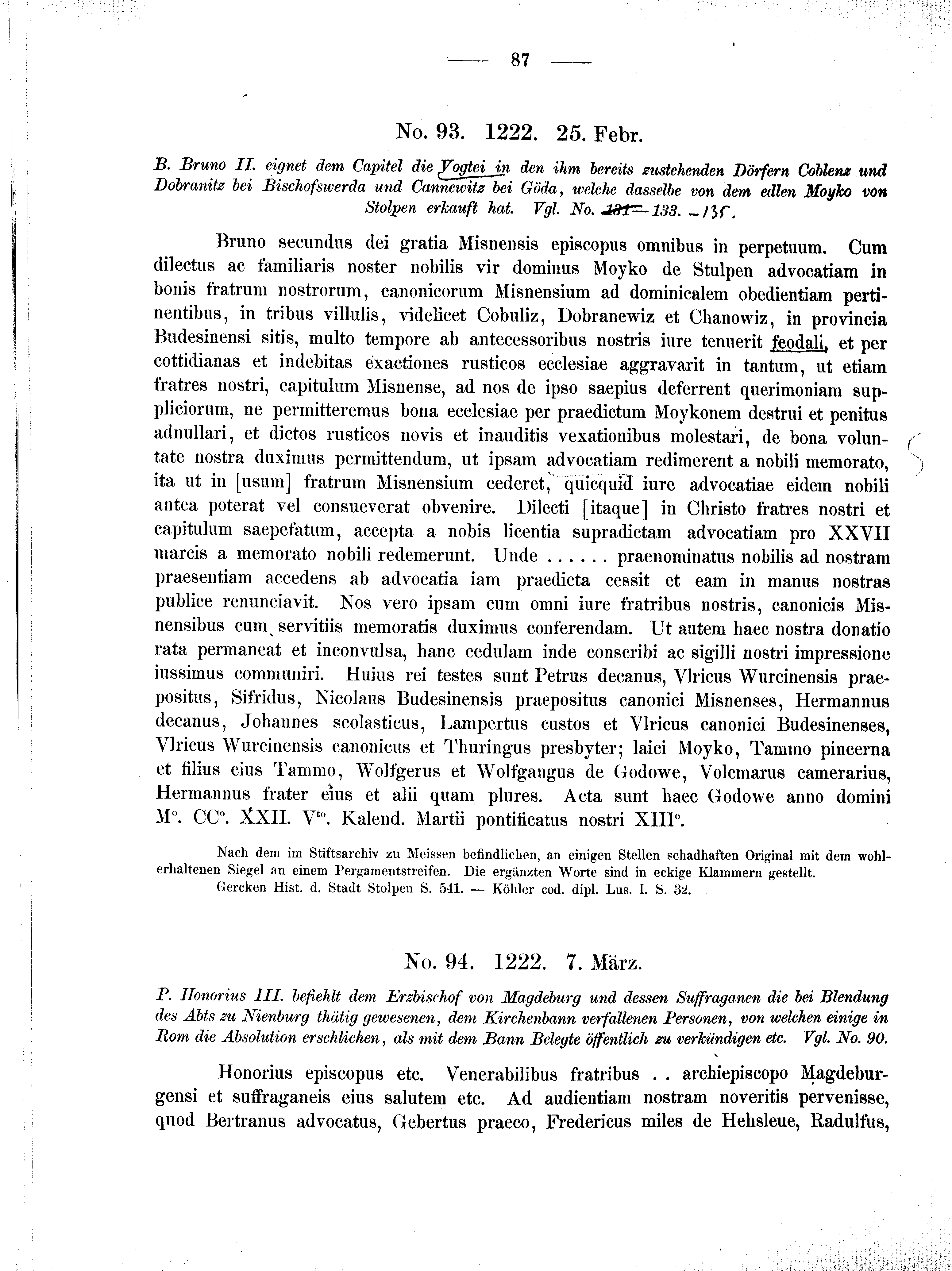 Historische Urkunde Seite 87 aus Band cds2_01