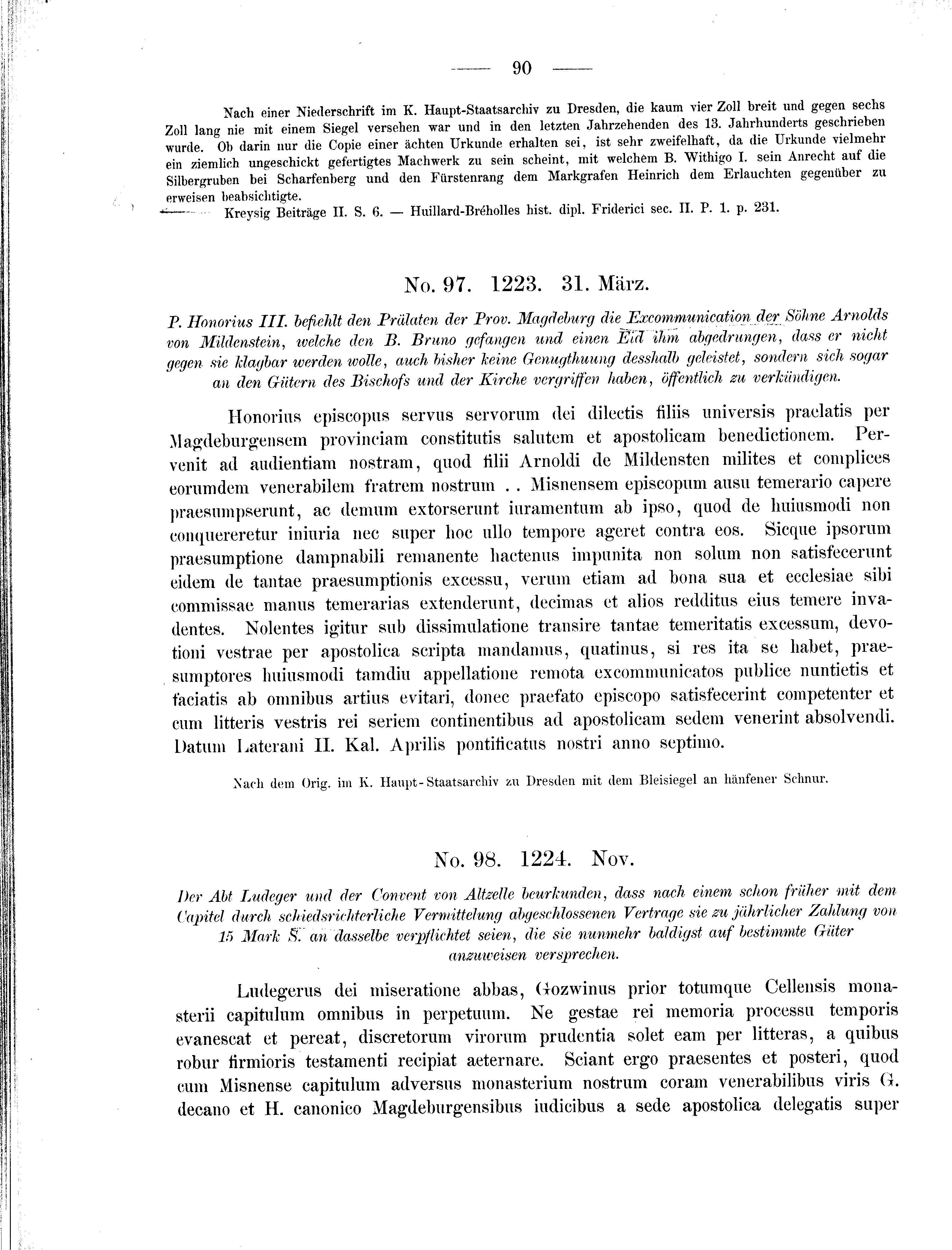 Historische Urkunde Seite 90 aus Band cds2_01