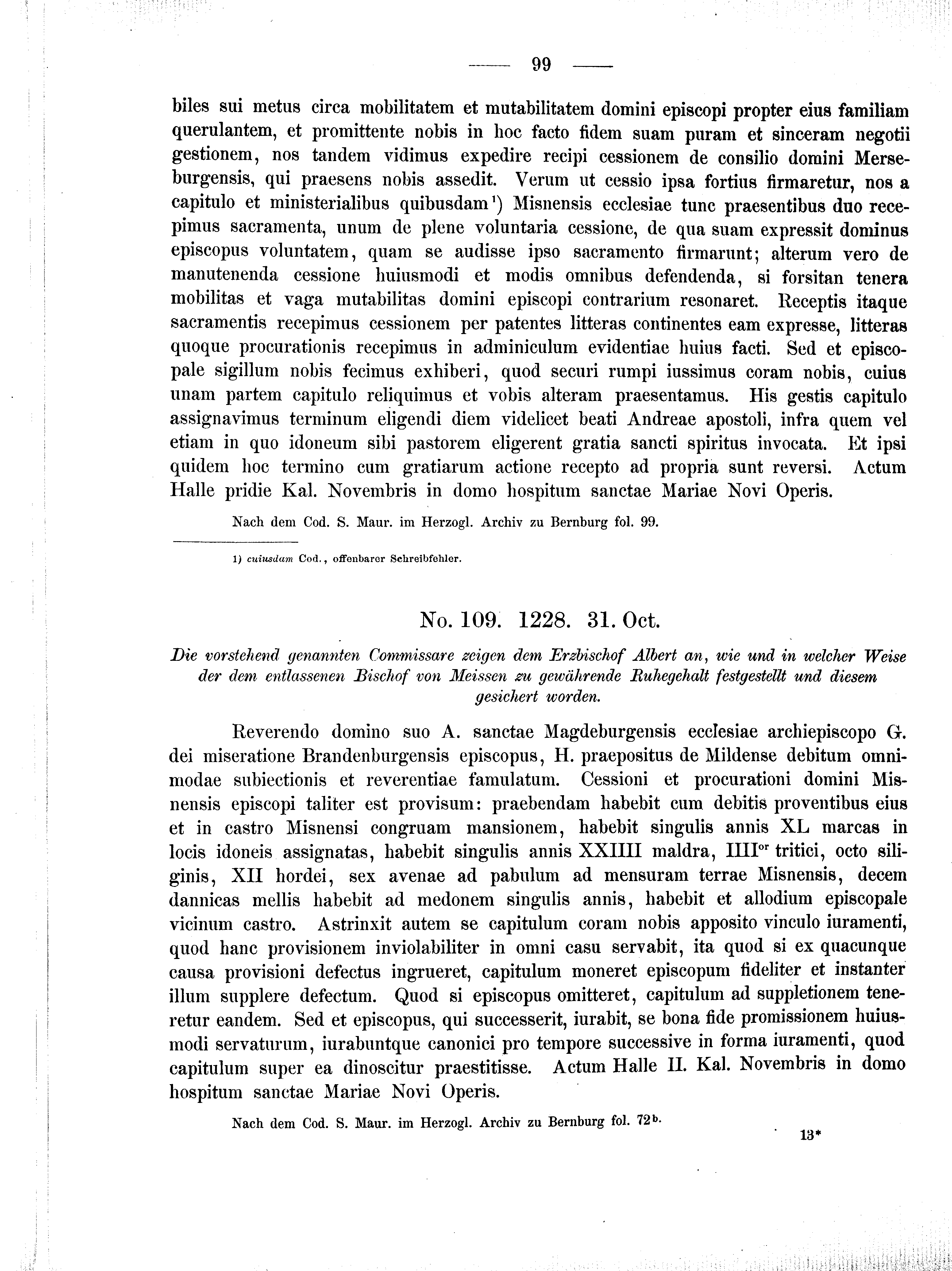 Historische Urkunde Seite 99 aus Band cds2_01