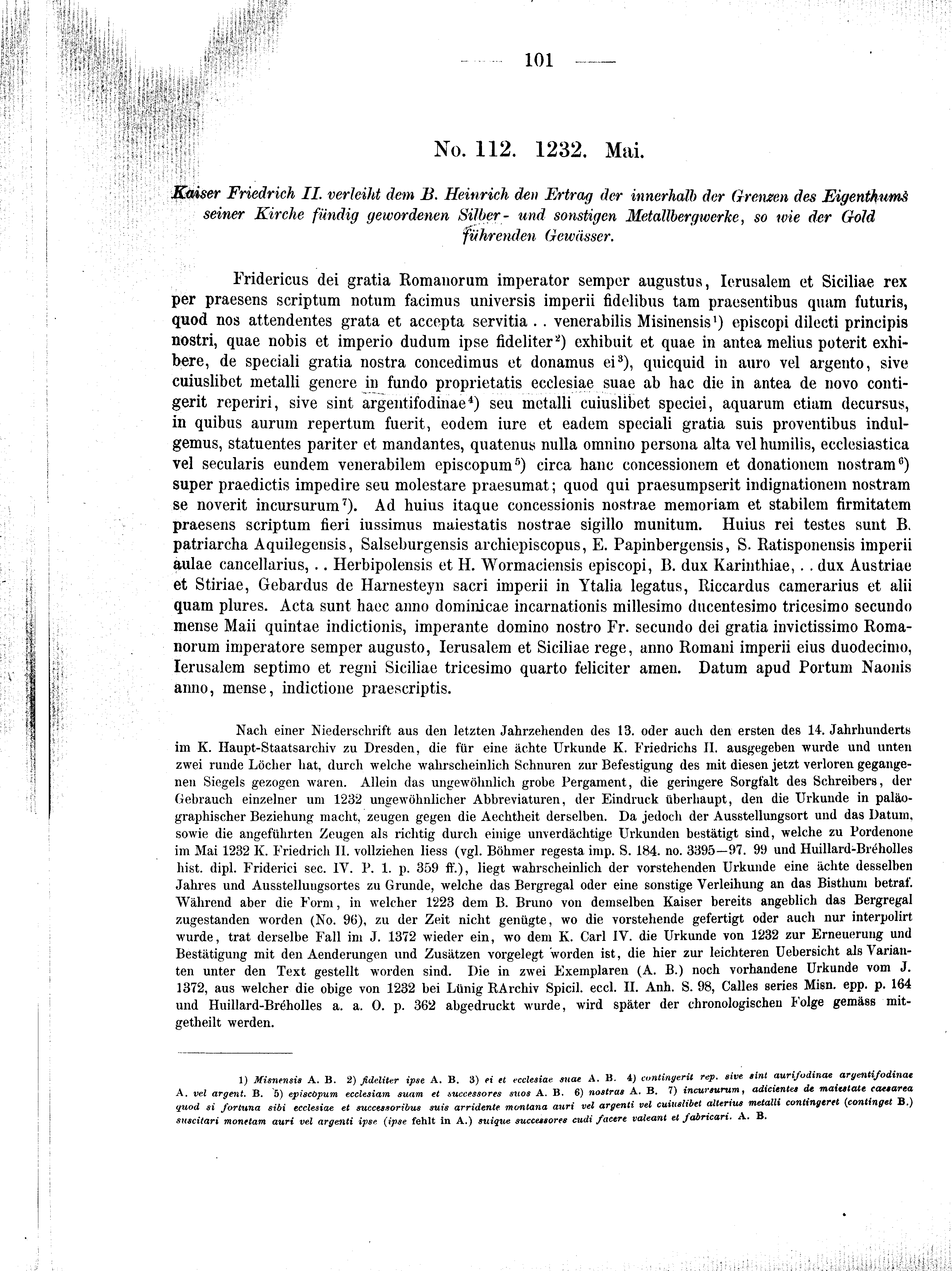 Historische Urkunde Seite 101 aus Band cds2_01