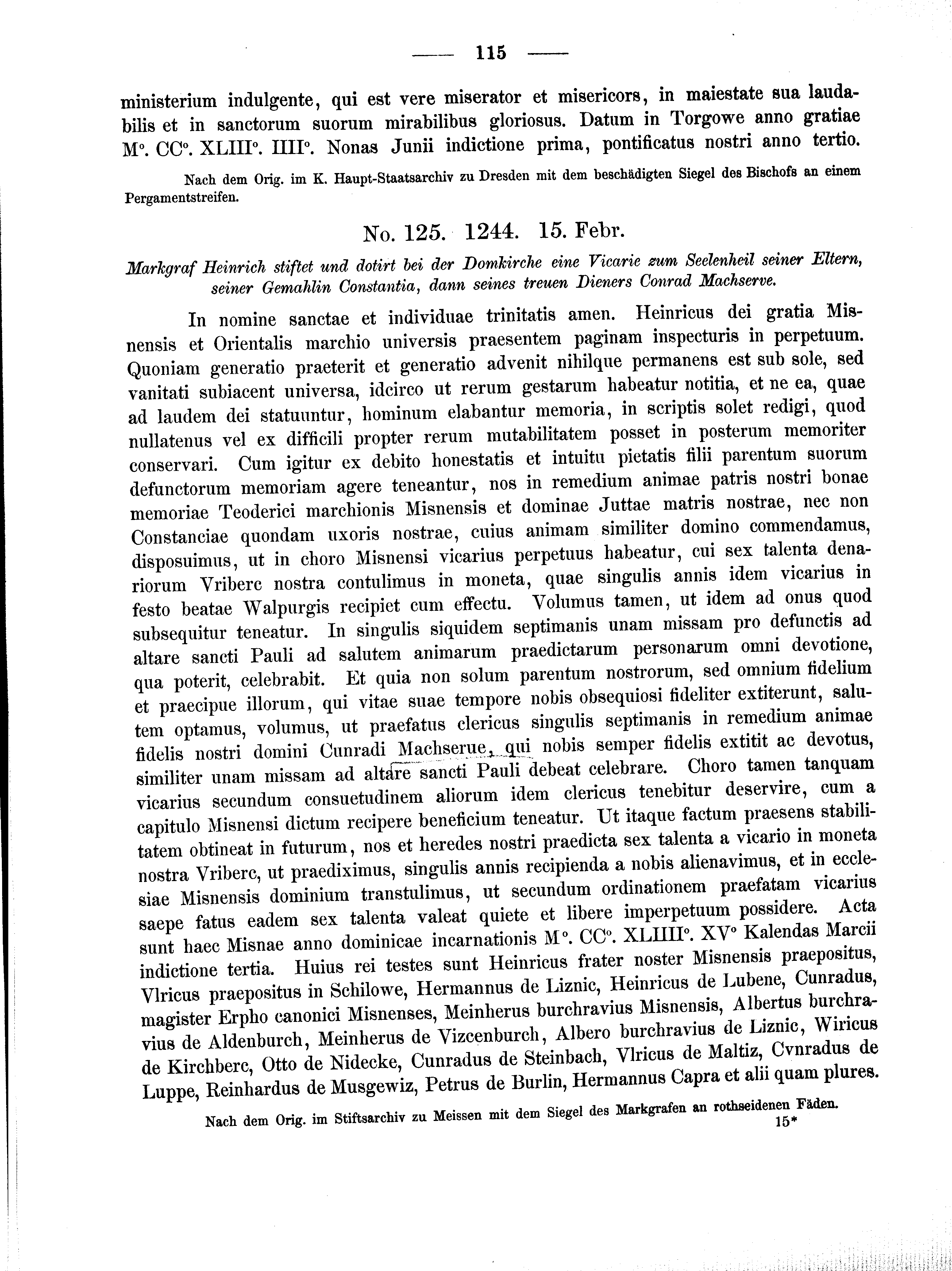 Historische Urkunde Seite 115 aus Band cds2_01