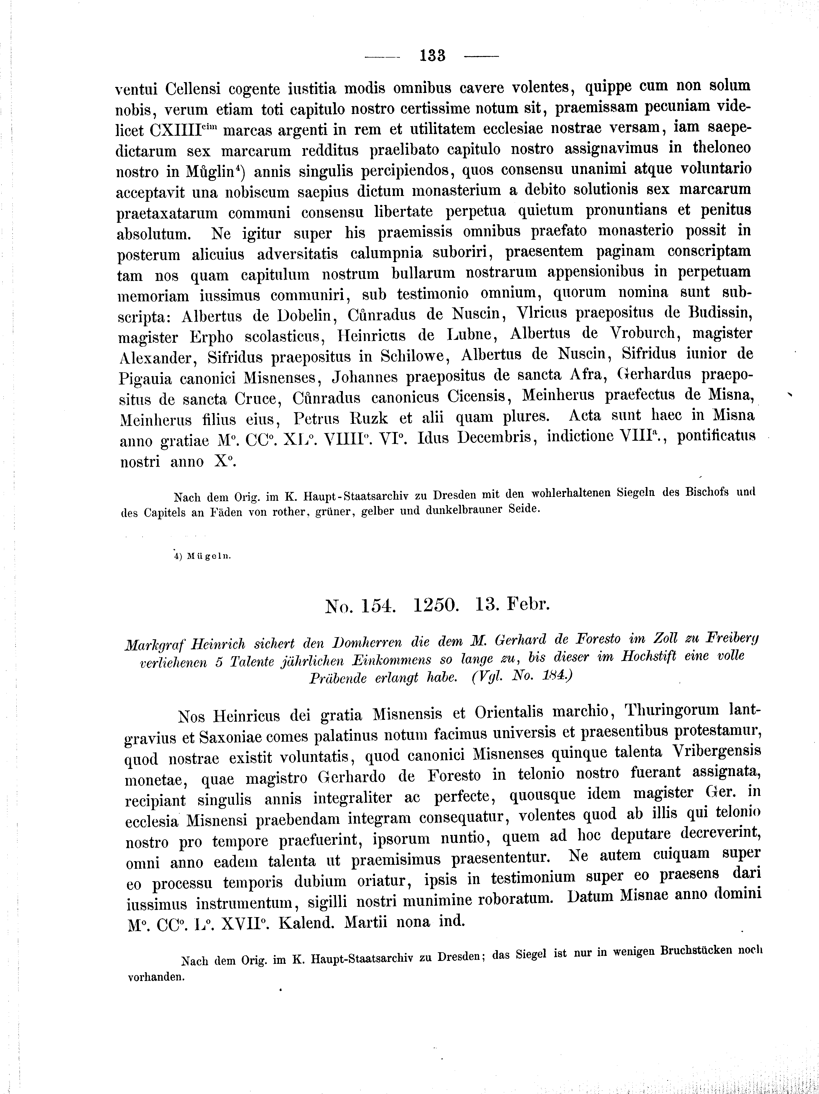 Historische Urkunde Seite 133 aus Band cds2_01