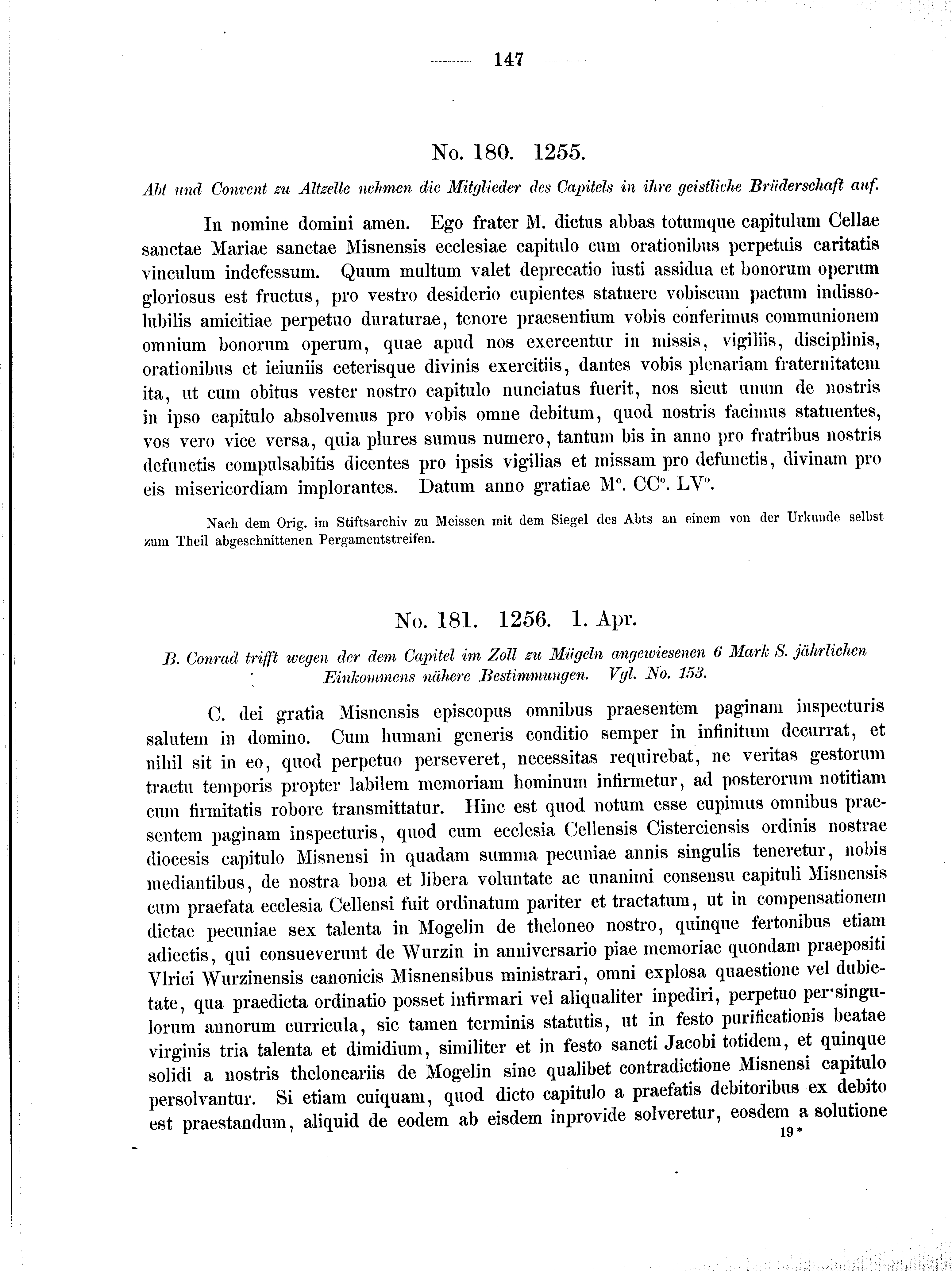 Historische Urkunde Seite 147 aus Band cds2_01