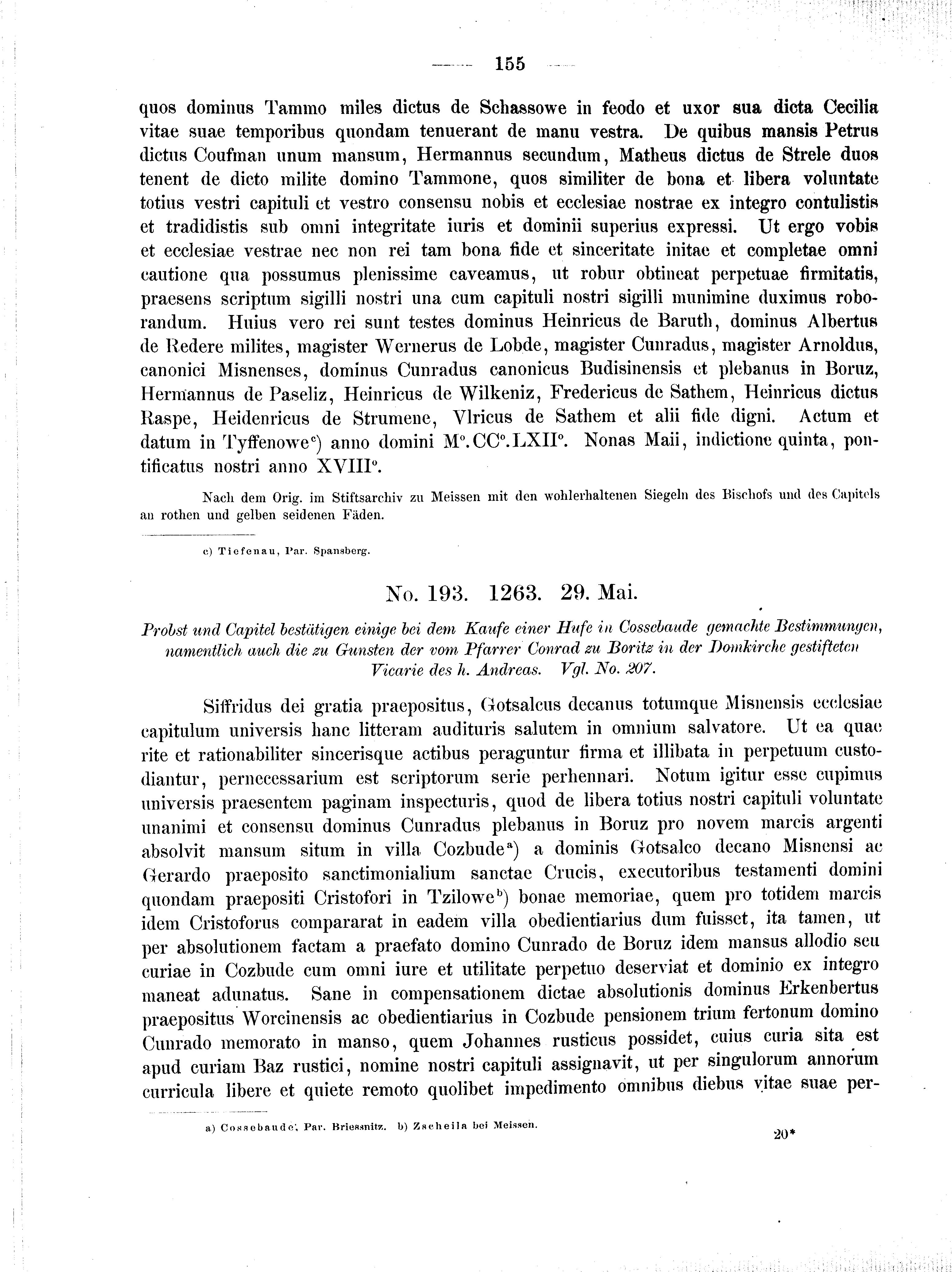 Historische Urkunde Seite 155 aus Band cds2_01