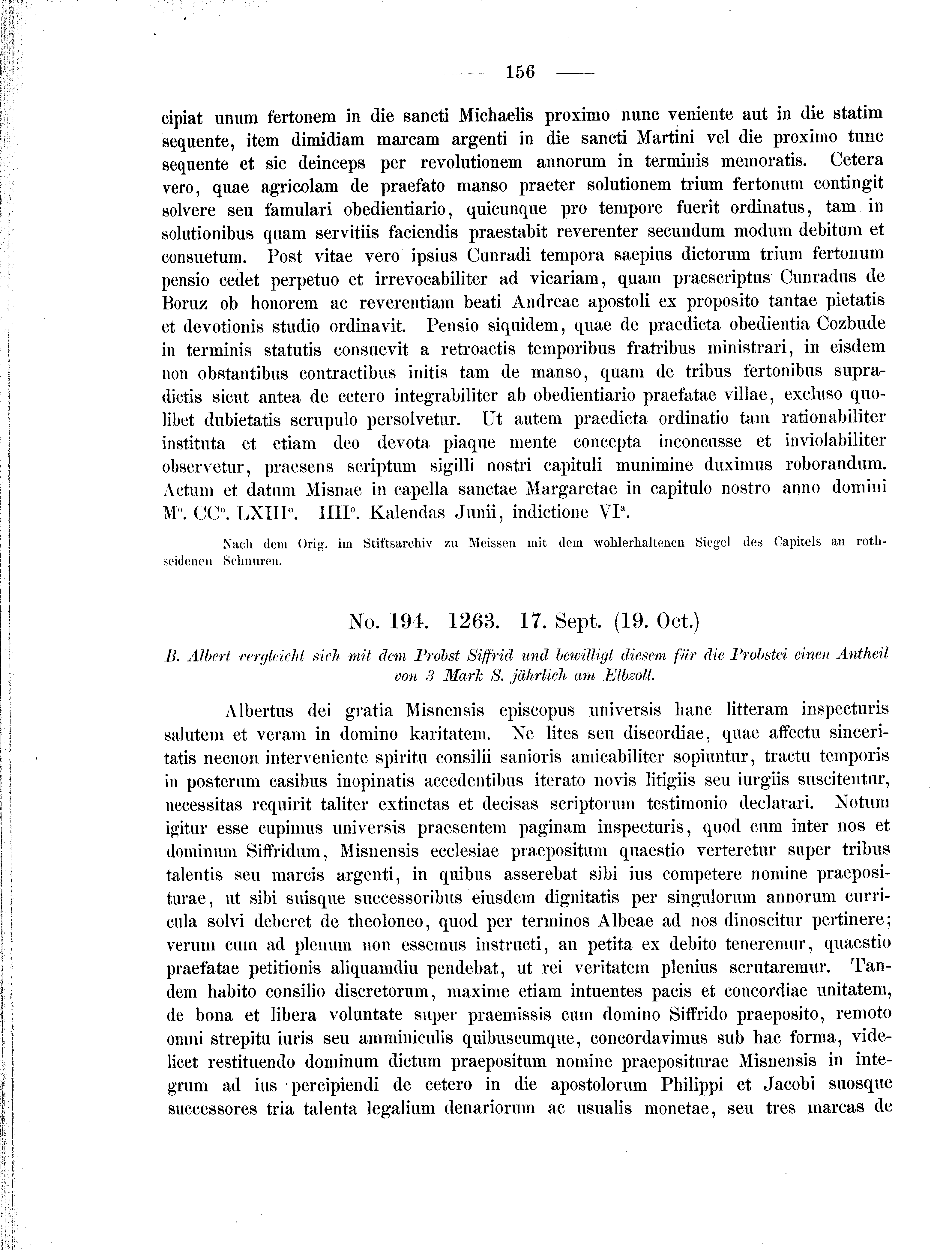 Historische Urkunde Seite 156 aus Band cds2_01