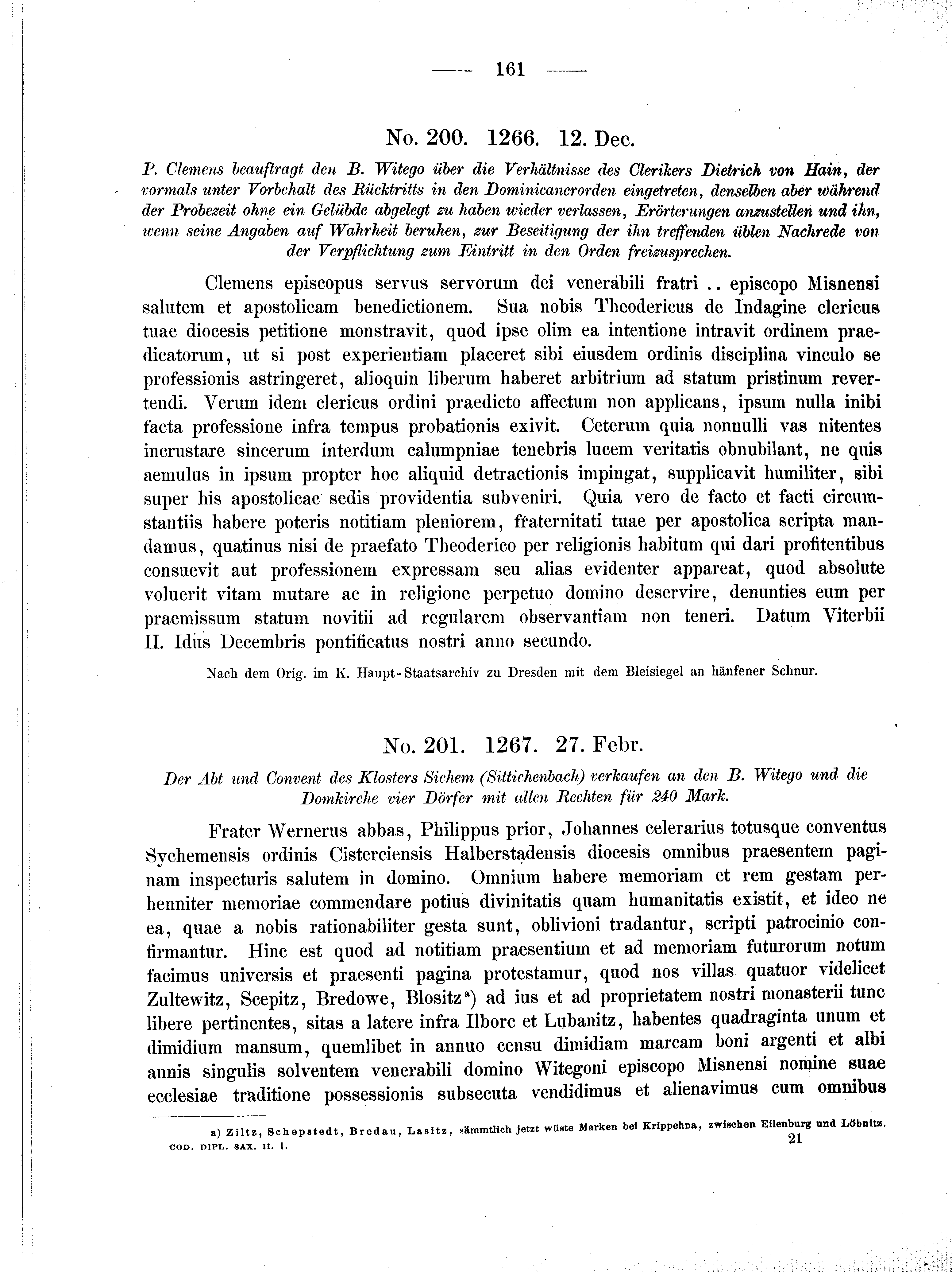 Historische Urkunde Seite 161 aus Band cds2_01