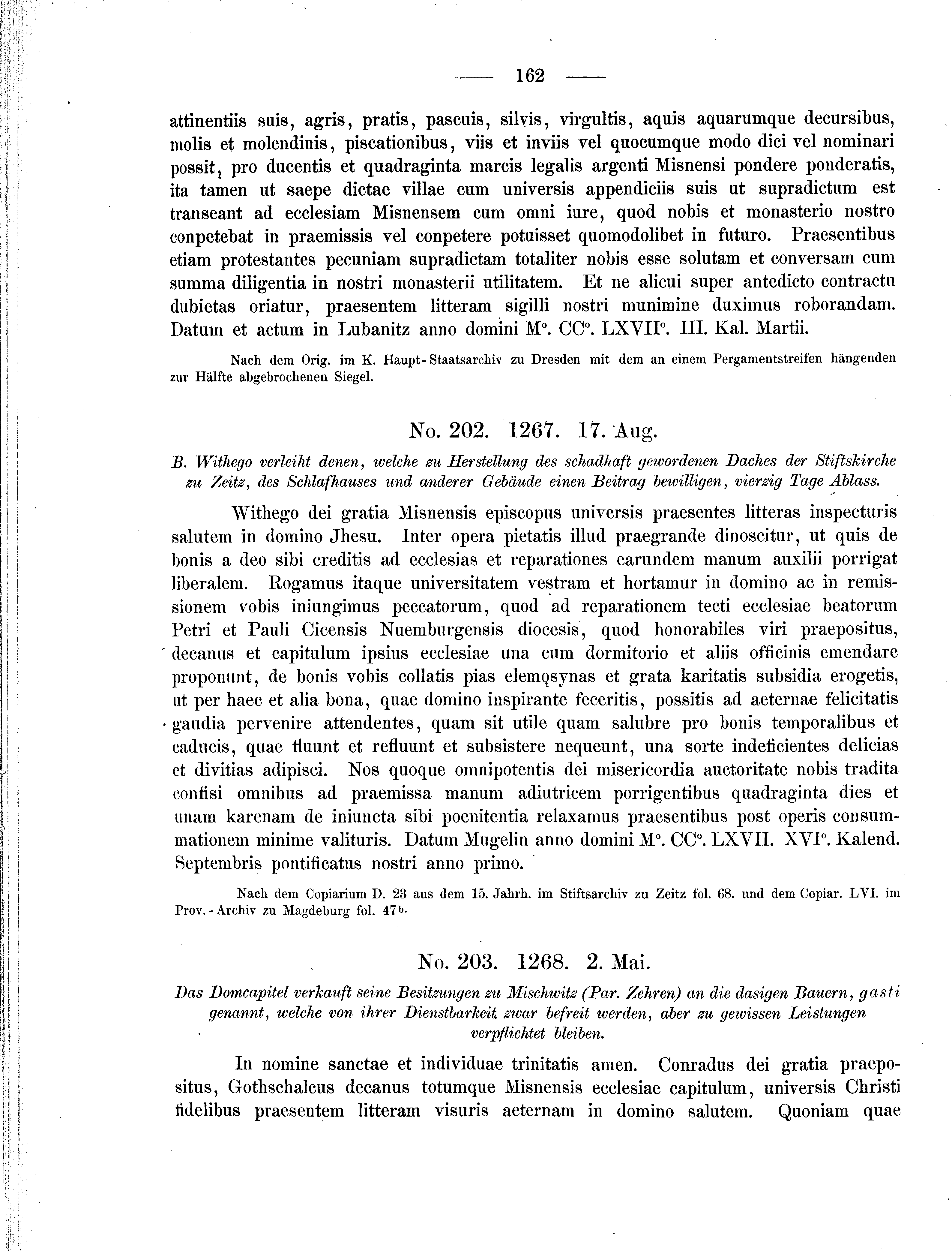 Historische Urkunde Seite 162 aus Band cds2_01