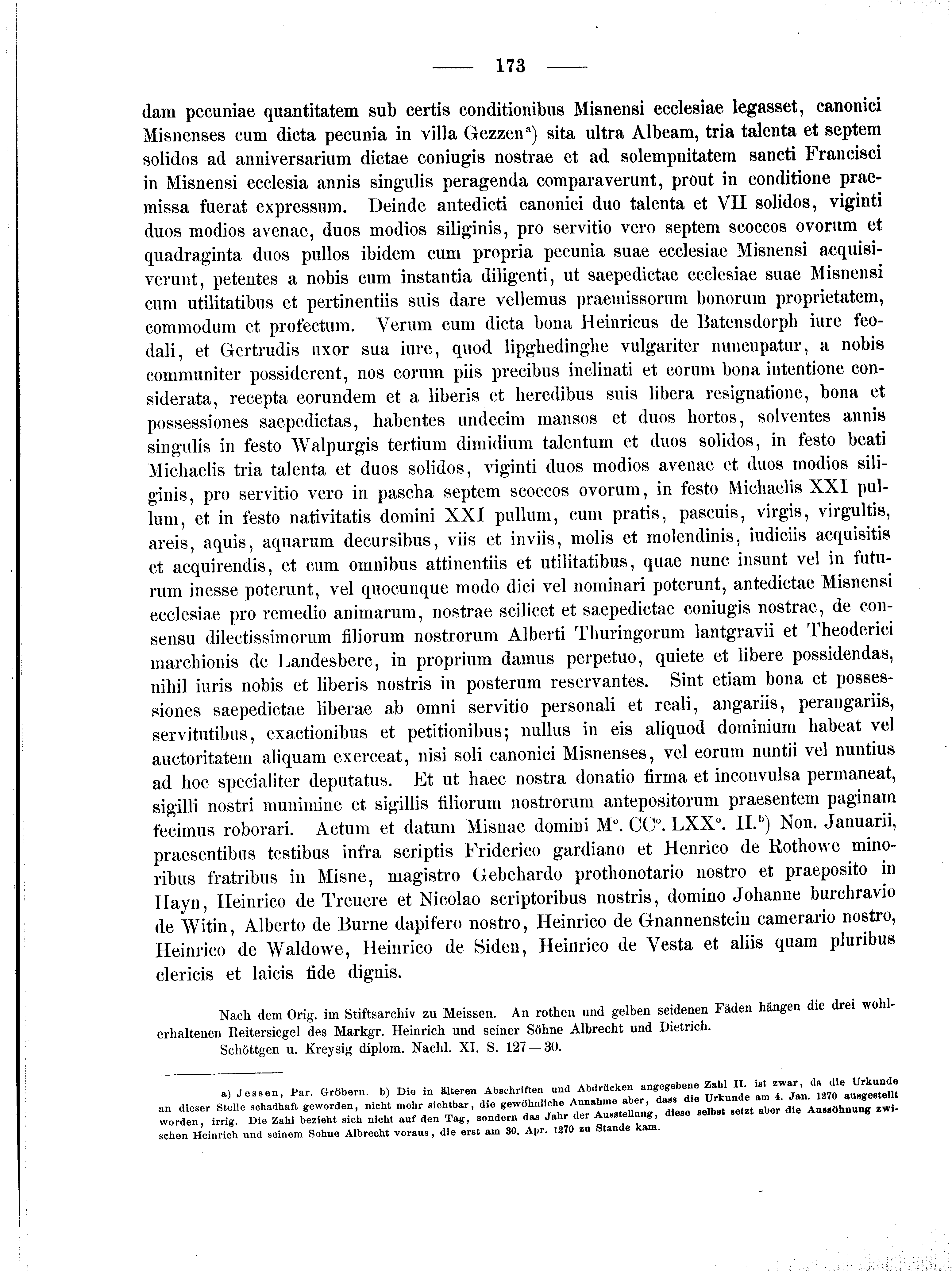 Historische Urkunde Seite 173 aus Band cds2_01