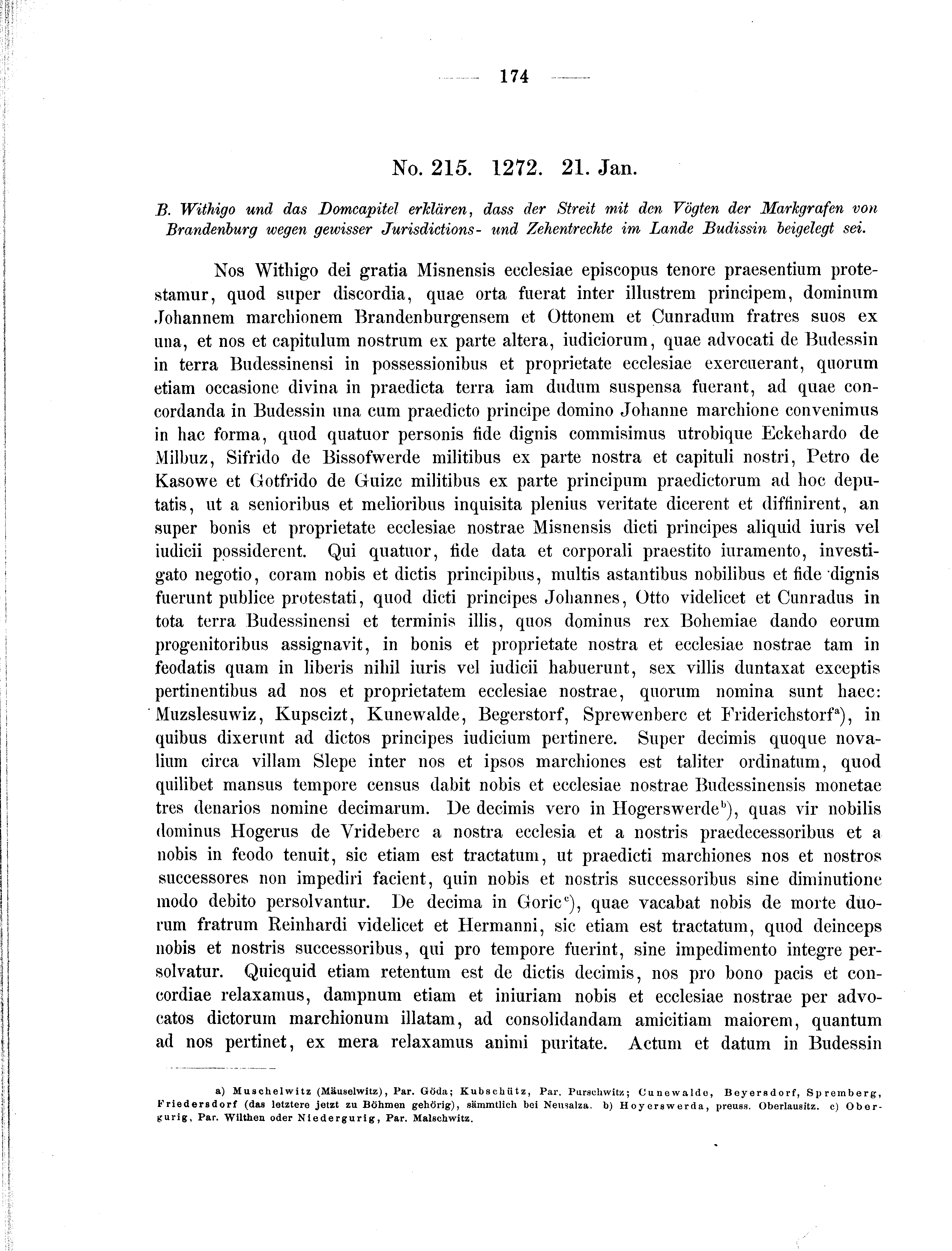 Historische Urkunde Seite 174 aus Band cds2_01