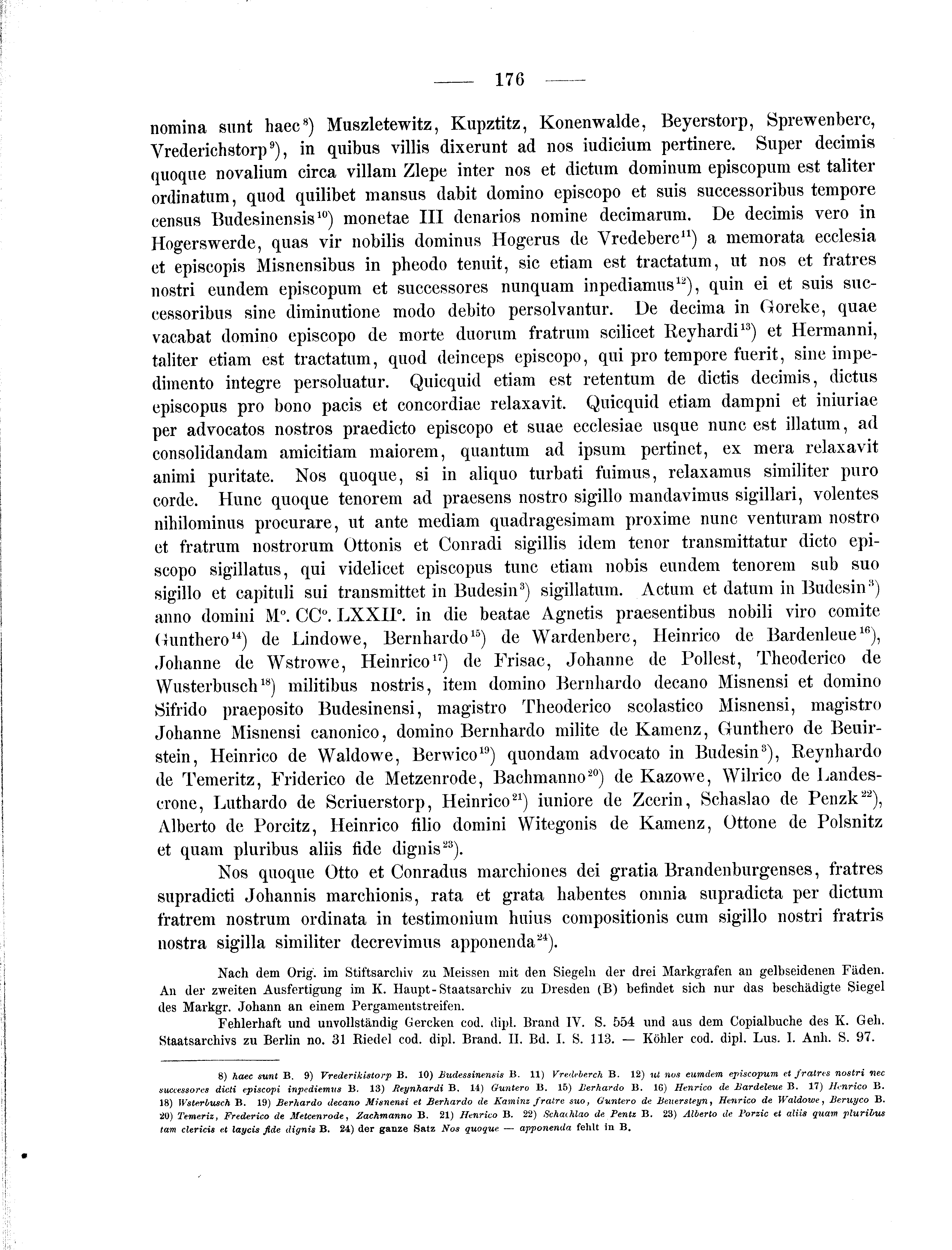 Historische Urkunde Seite 176 aus Band cds2_01