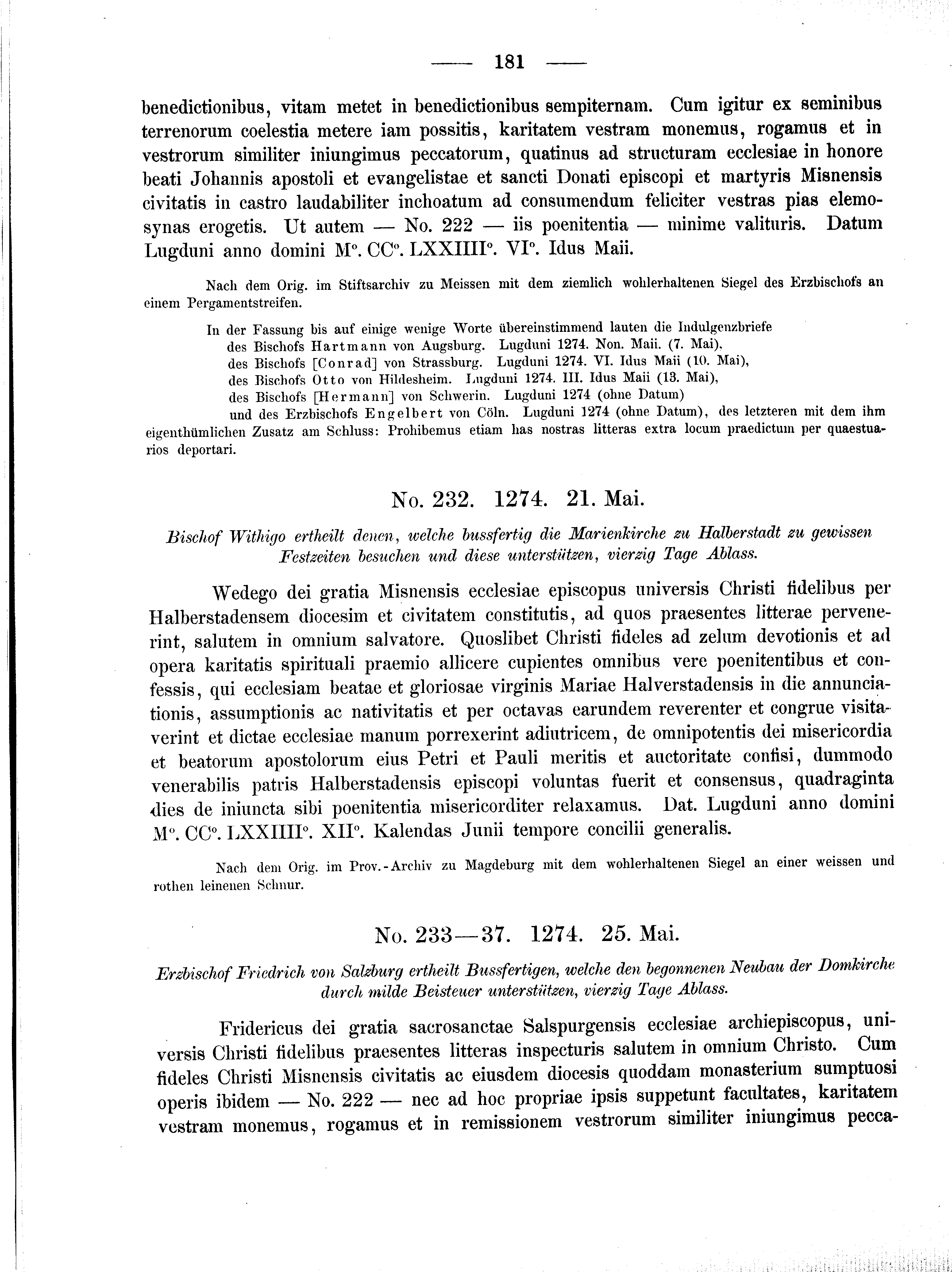 Historische Urkunde Seite 181 aus Band cds2_01