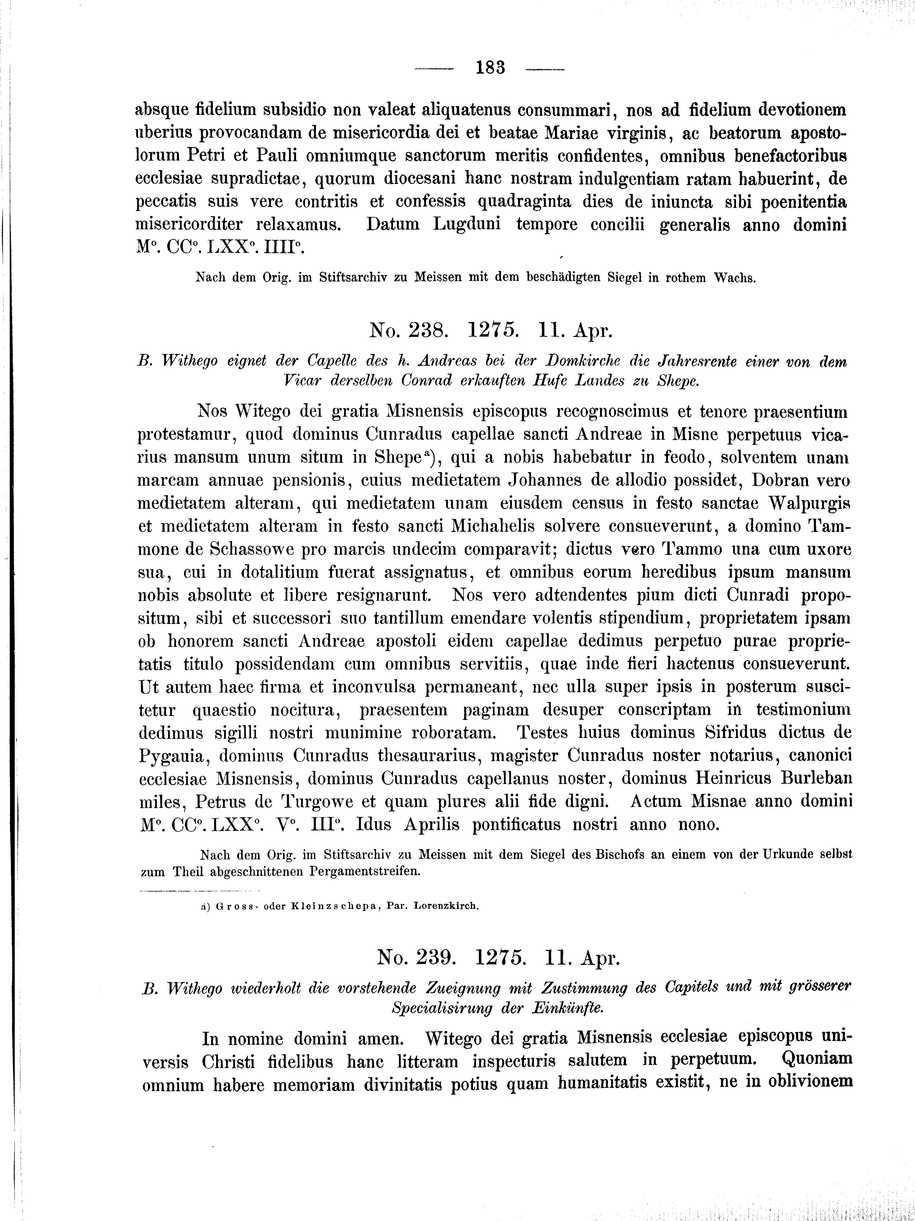 Historische Urkunde Seite 183 aus Band cds2_01