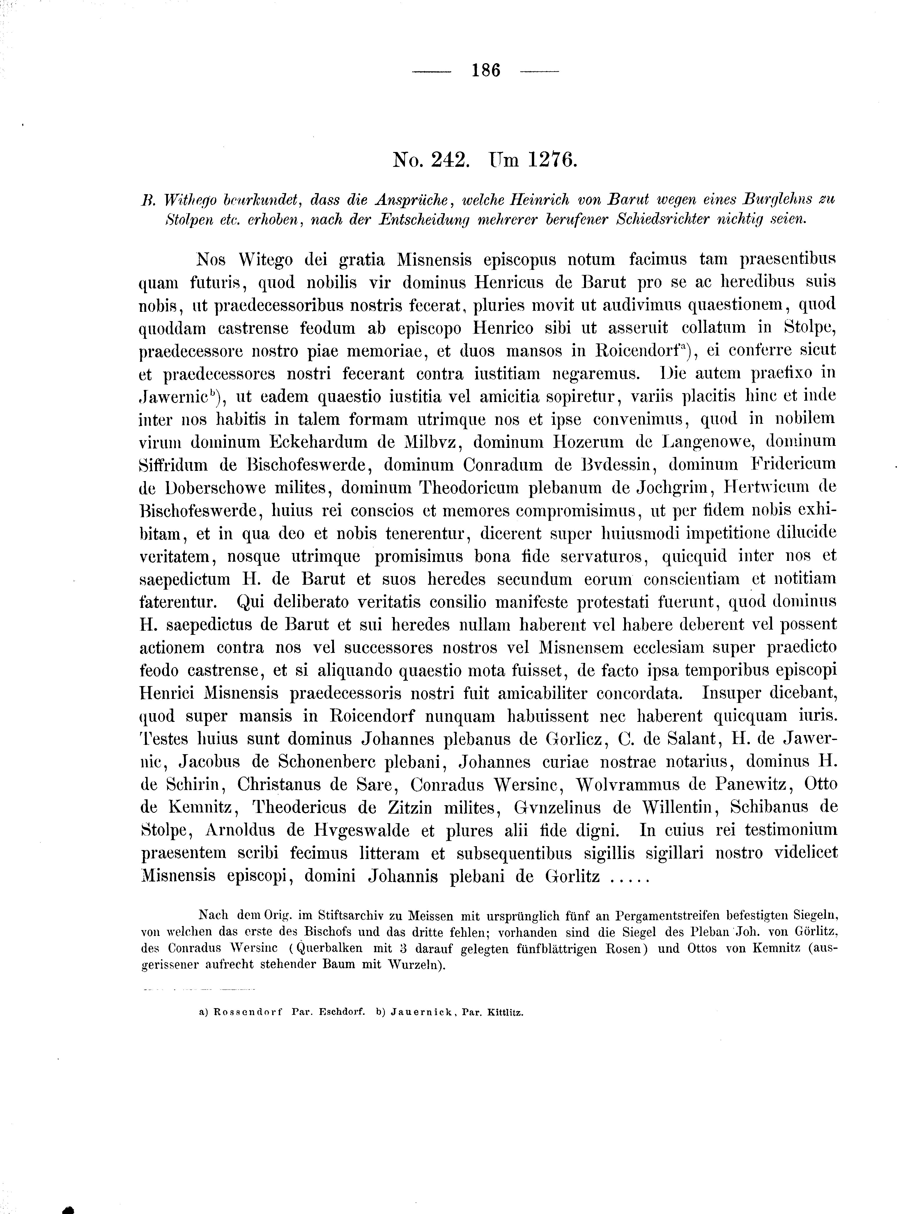 Historische Urkunde Seite 186 aus Band cds2_01