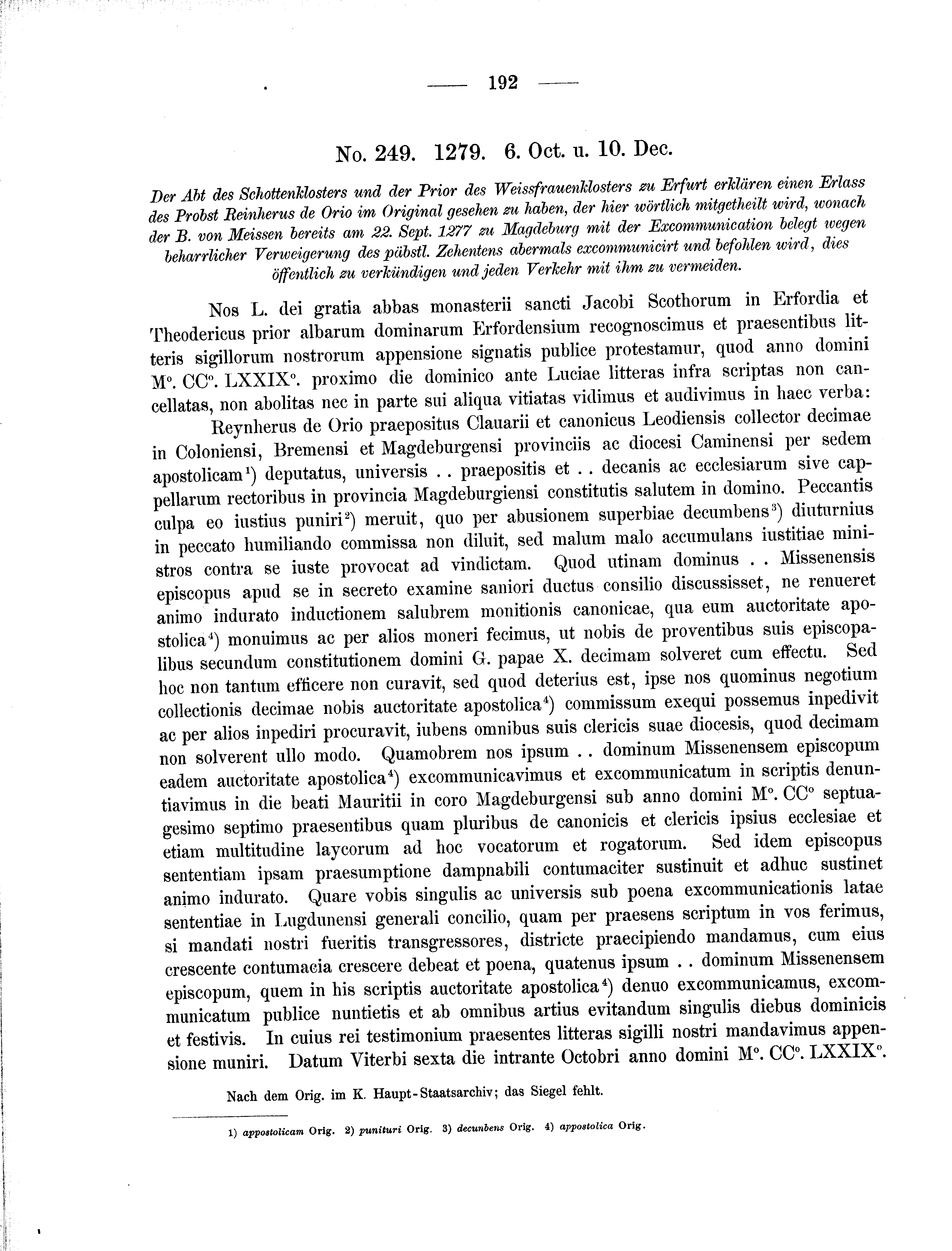 Historische Urkunde Seite 192 aus Band cds2_01