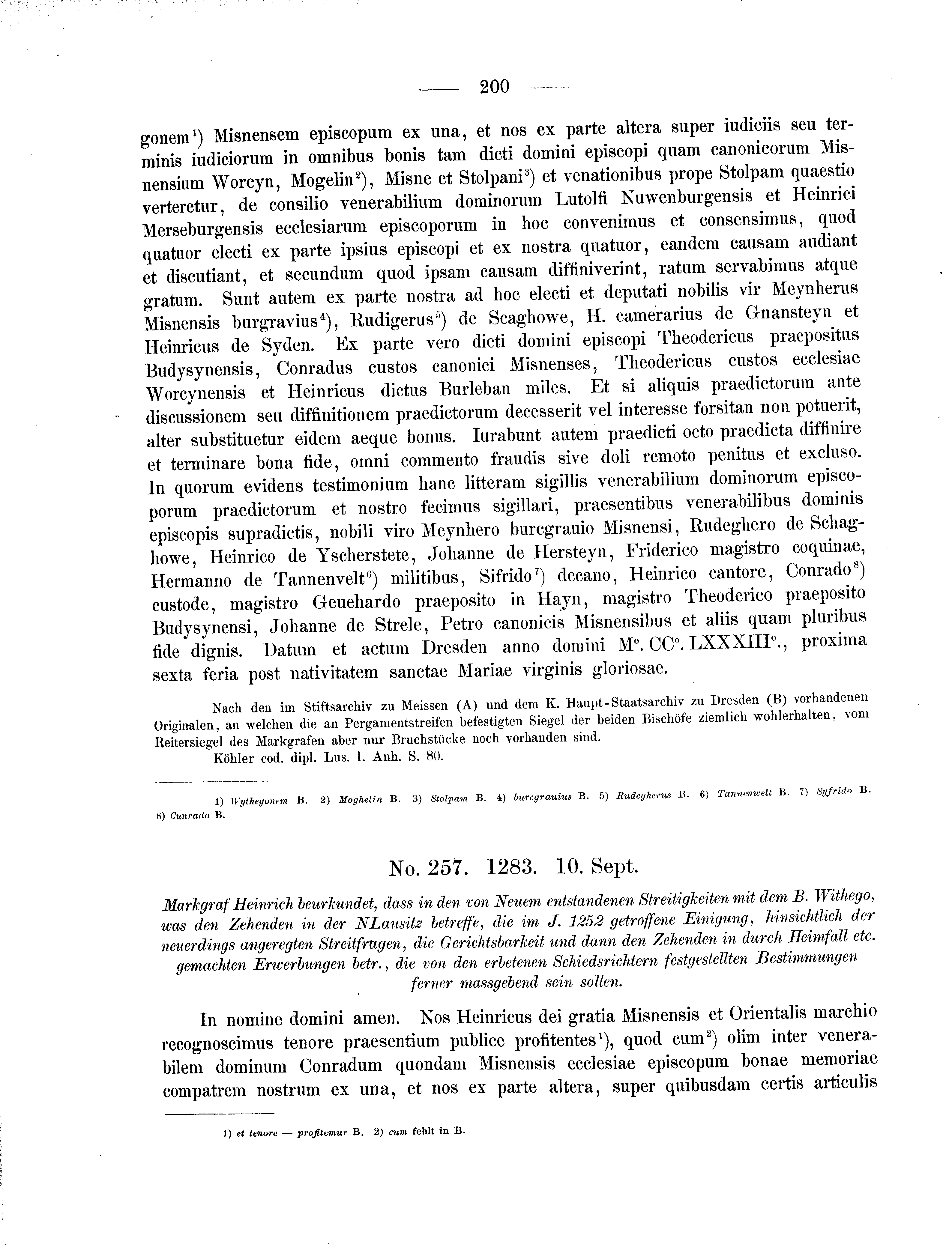 Historische Urkunde Seite 200 aus Band cds2_01